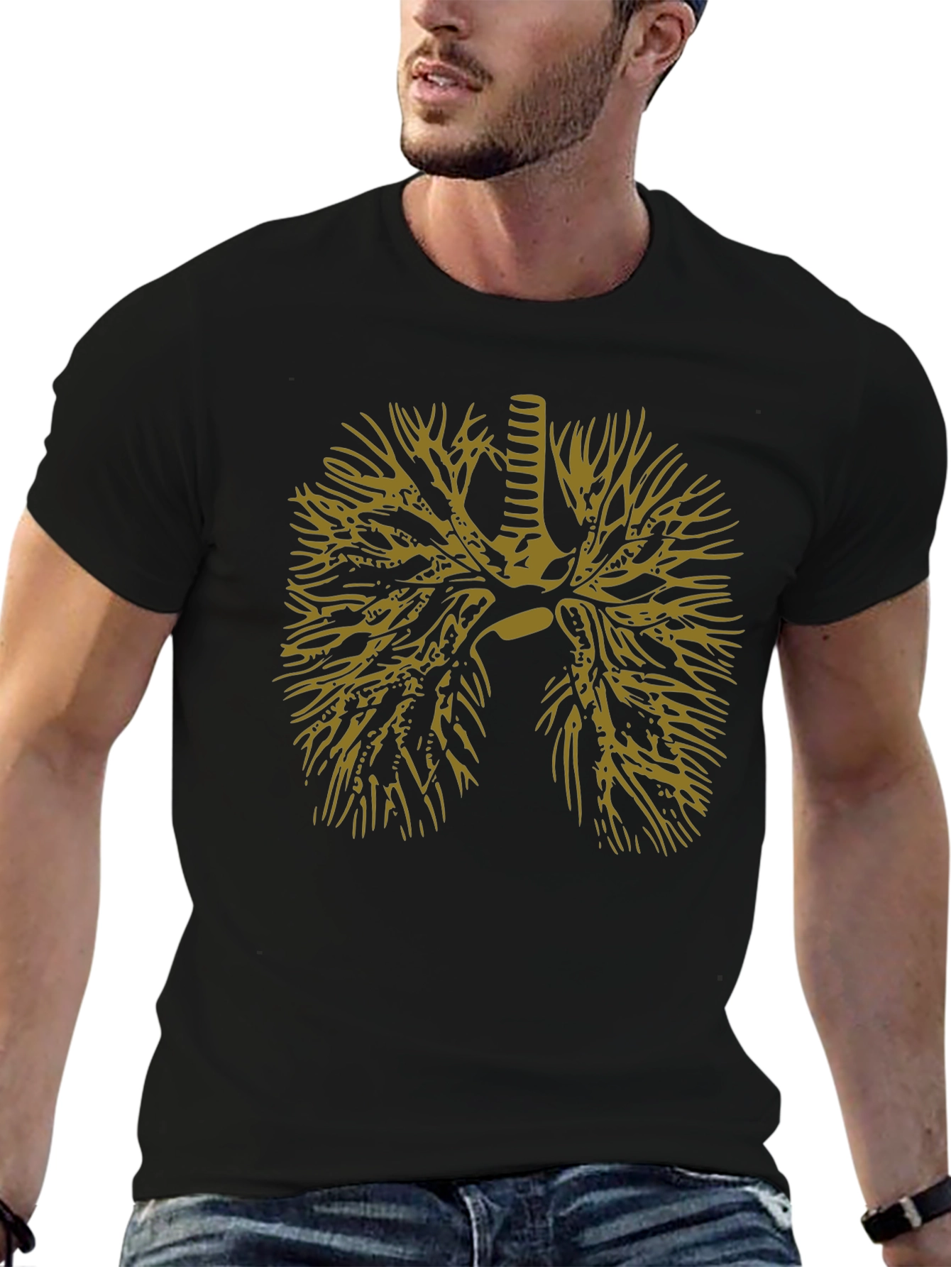 Anatomical Lungs Graphic Tee - Black
