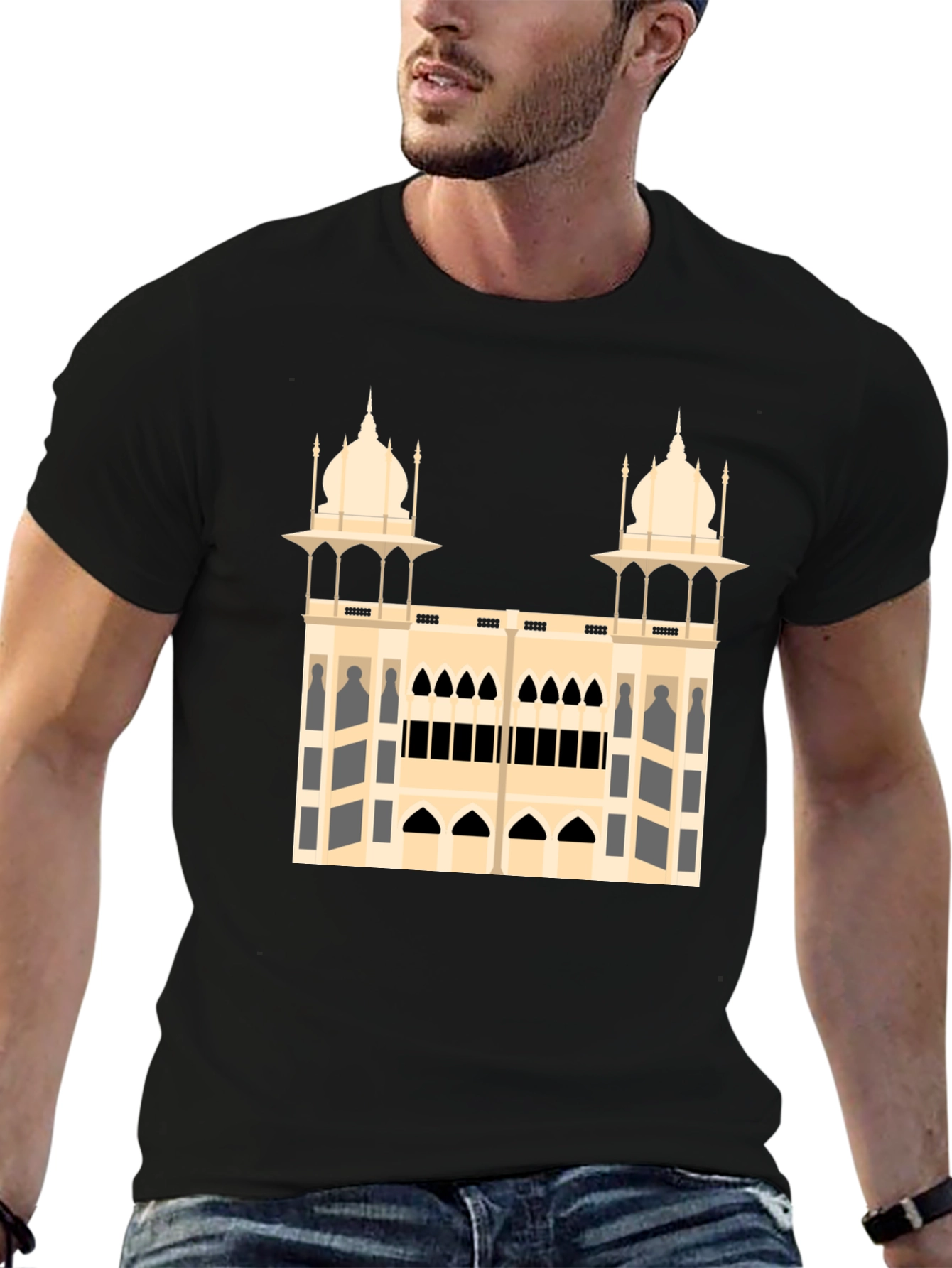 Architectural Print Black T-Shirt
