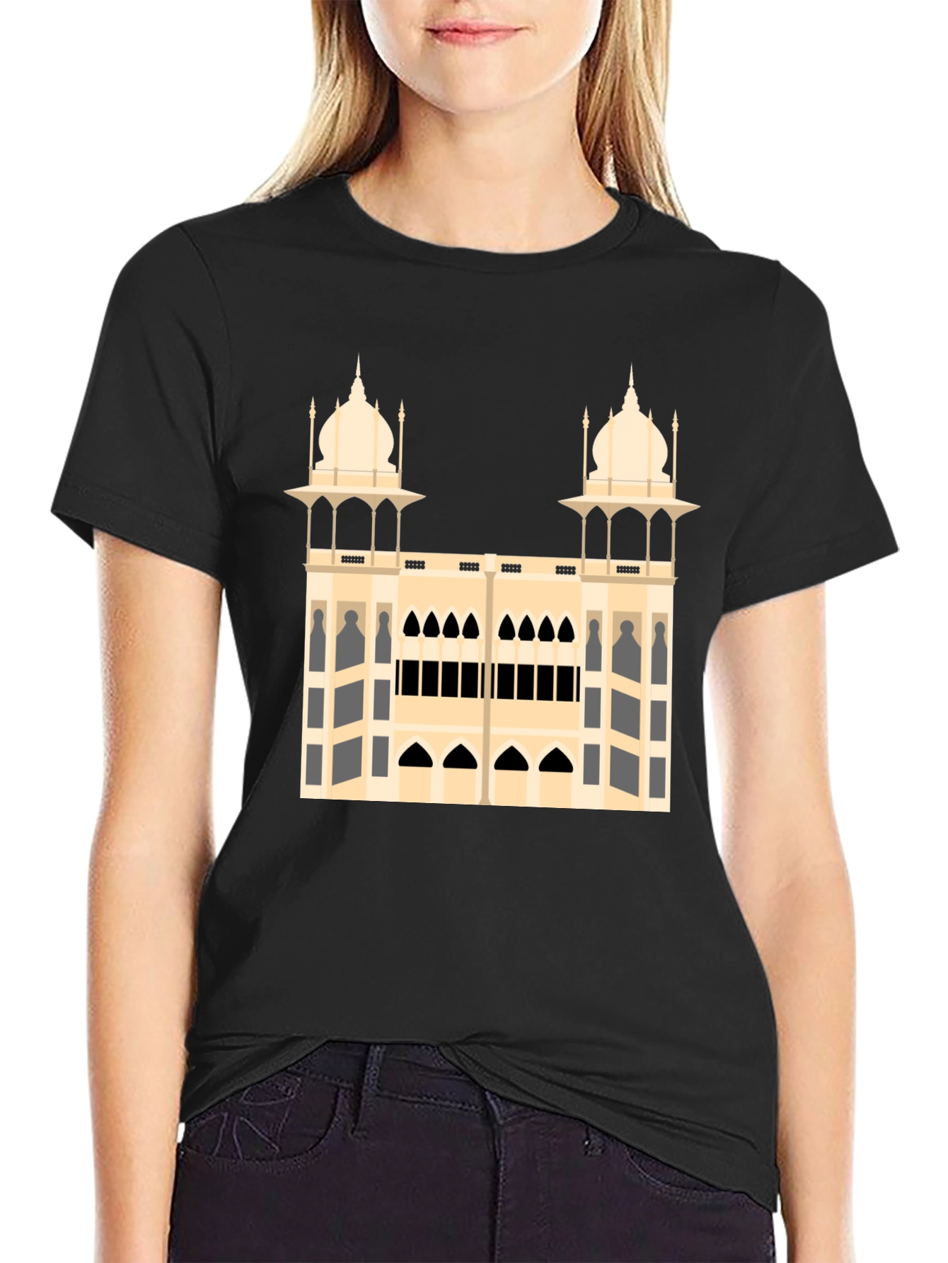 Architectural Print Black T-Shirt