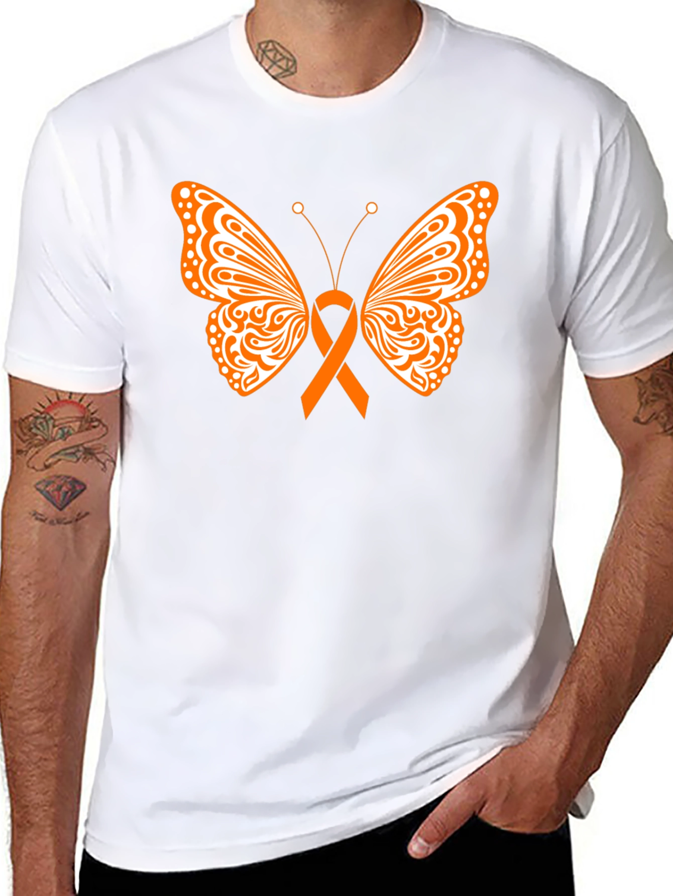 Butterfly Awareness Ribbon Graphic T-Shirt