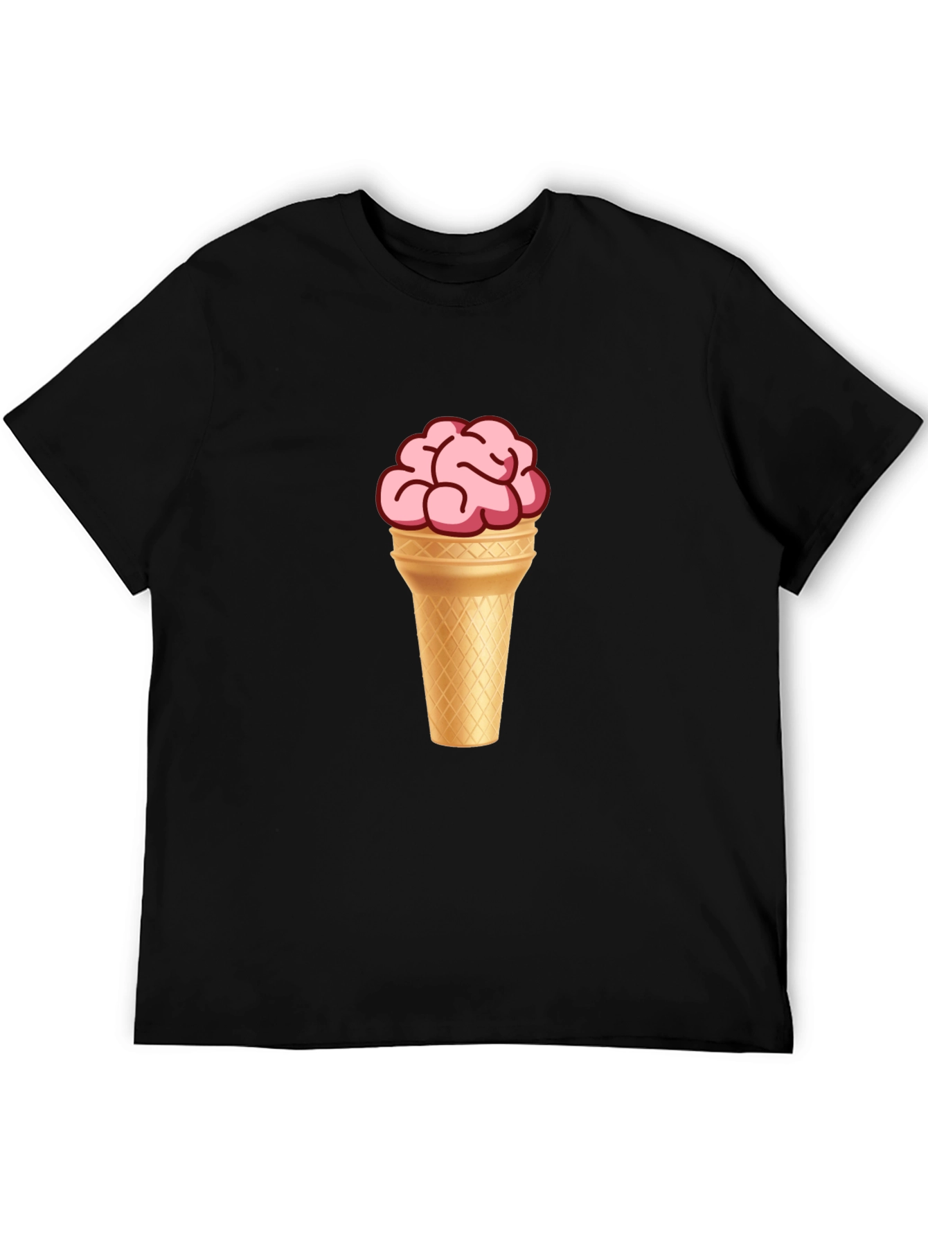 Brain Ice Cream Cone Graphic T-Shirt