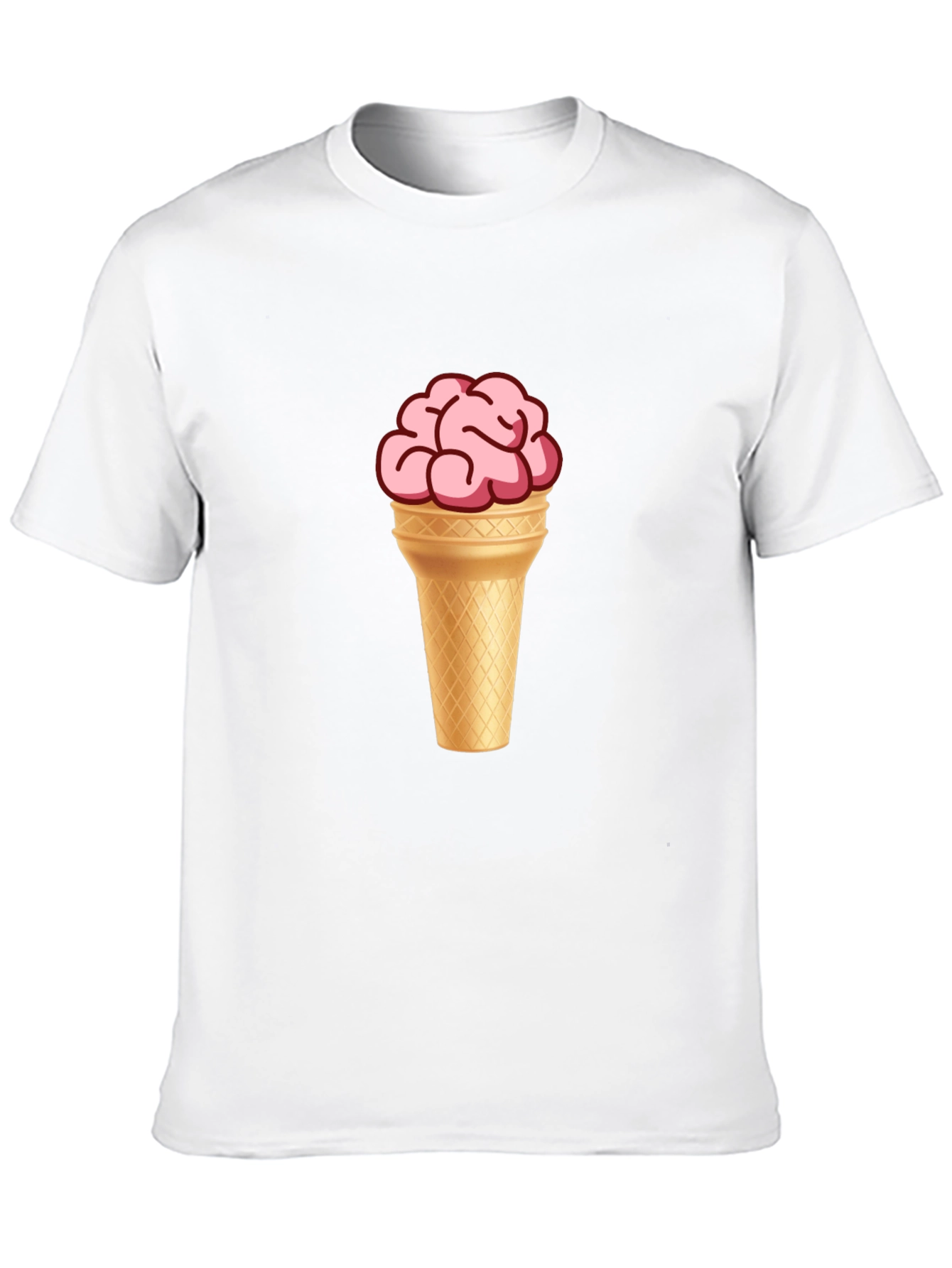 Brain Ice Cream Cone Graphic T-Shirt