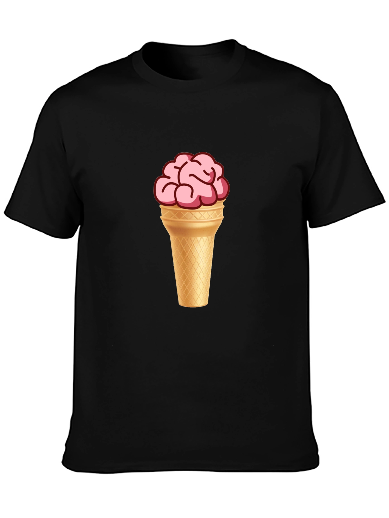 Brain Ice Cream Cone Graphic T-Shirt