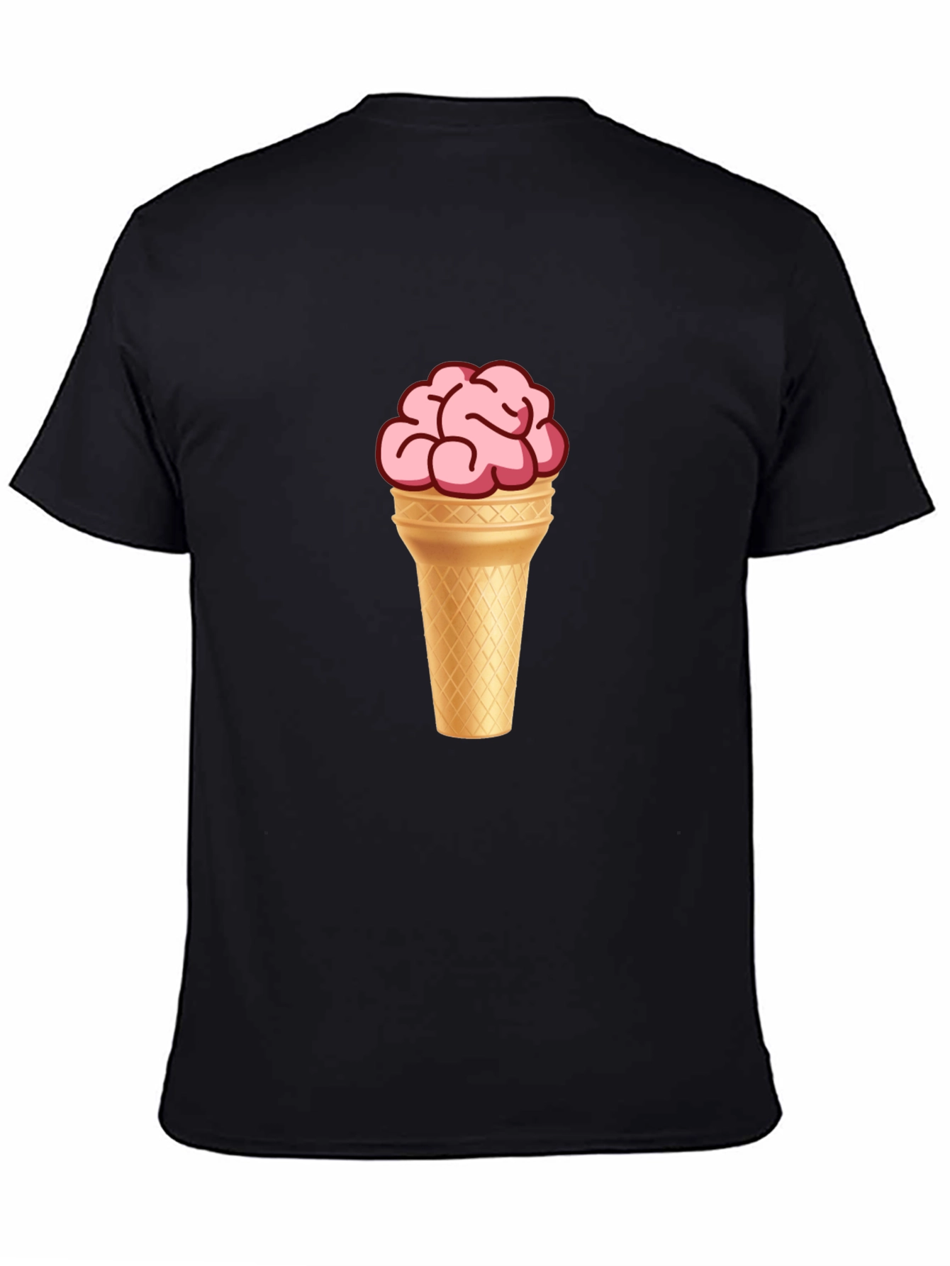 Brain Ice Cream Cone Graphic T-Shirt