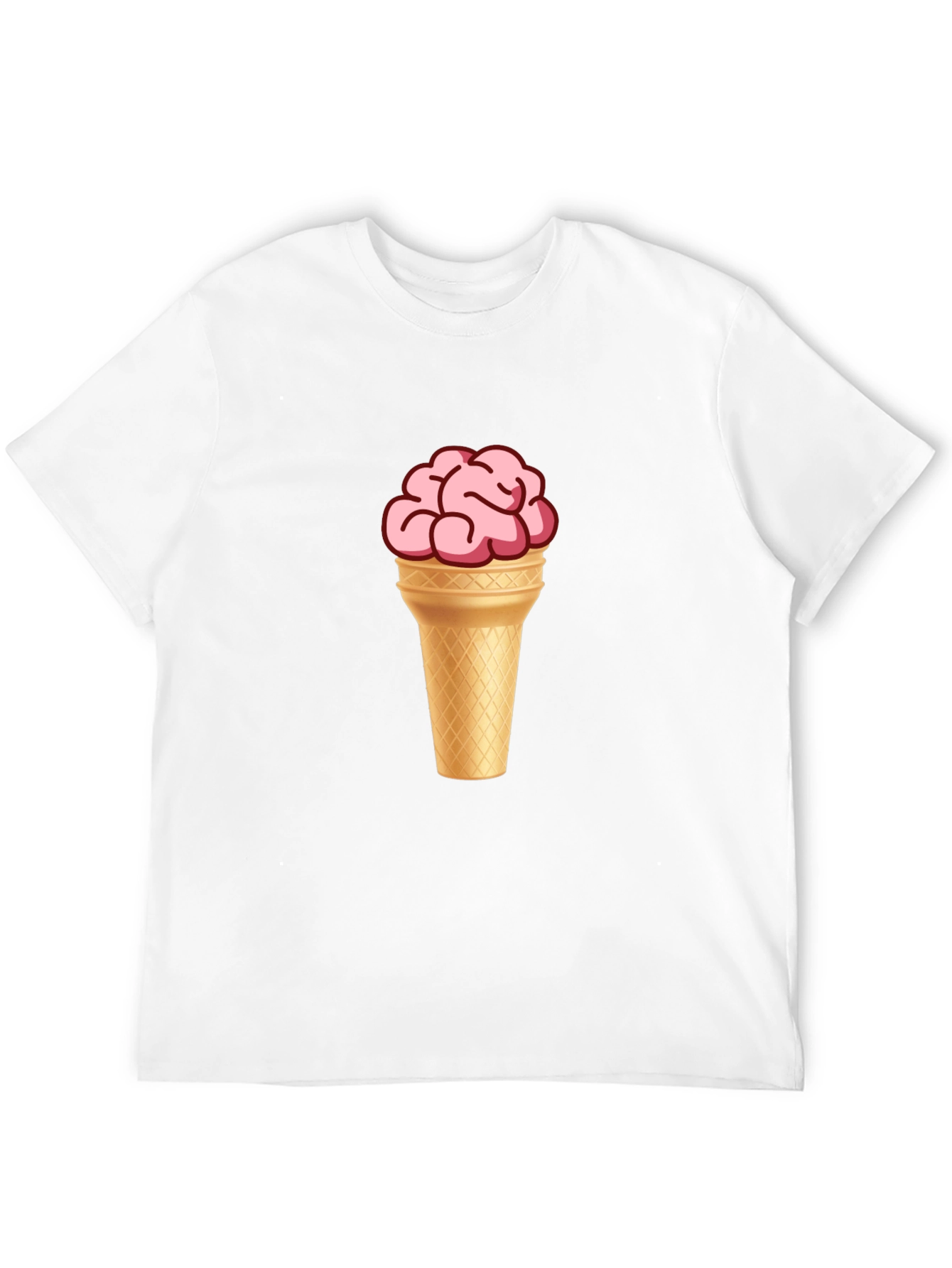 Brain Ice Cream Cone Graphic T-Shirt