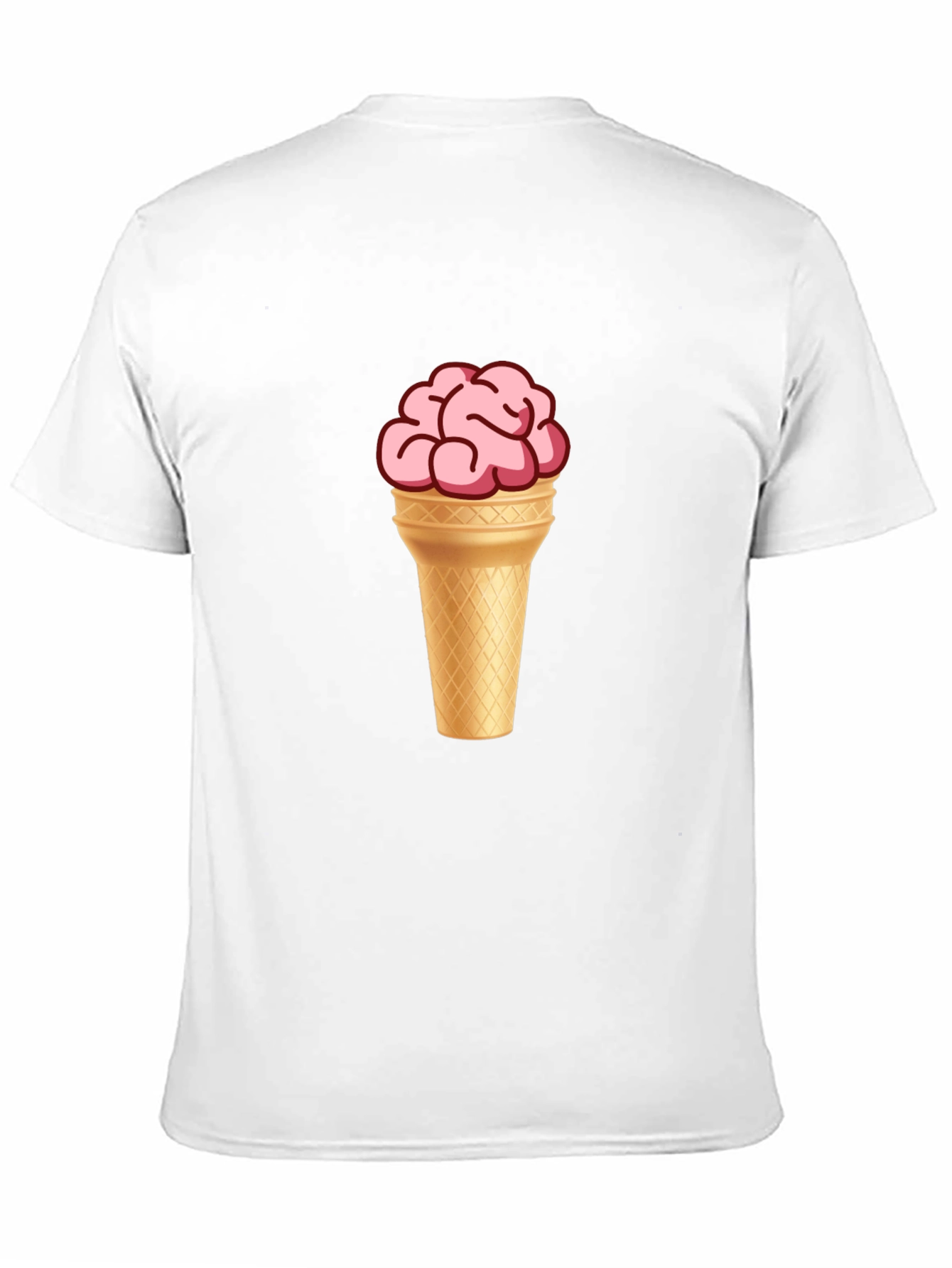 Brain Ice Cream Cone Graphic T-Shirt
