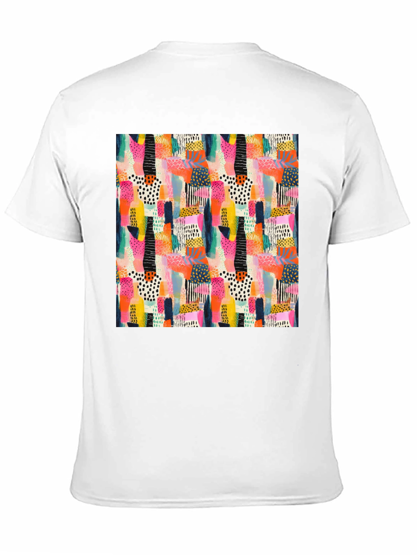 Abstract Pattern Black Crew Neck T-Shirt
