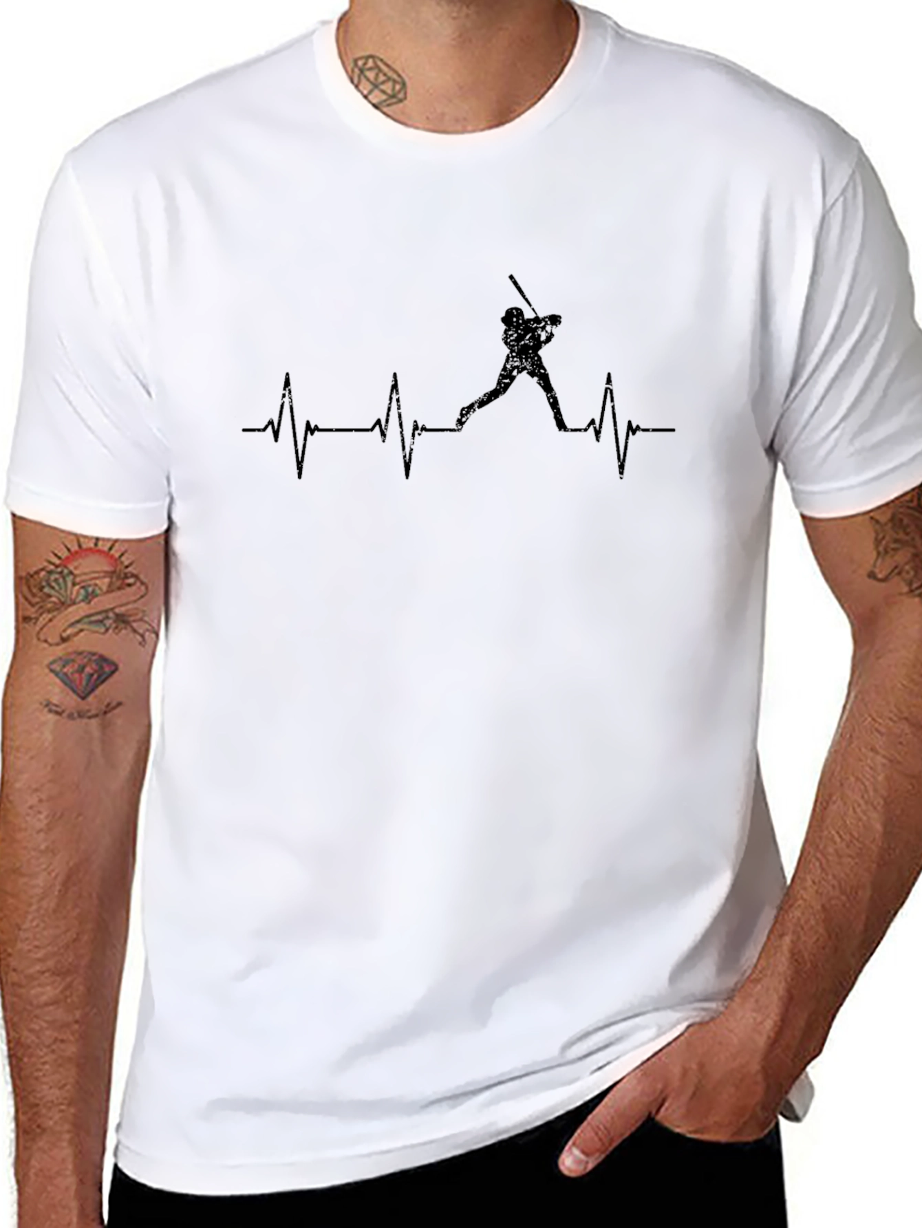 Baseball Heartbeat T-Shirt - Stylish Sportswear