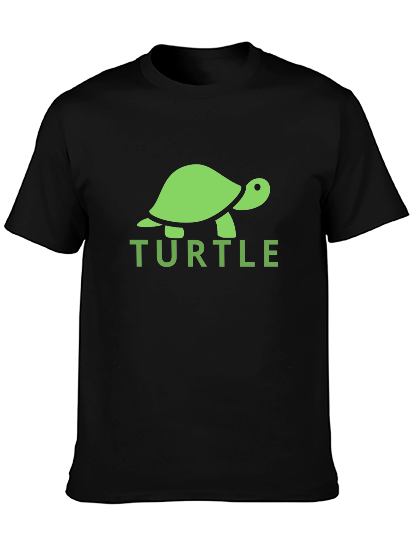 Turtle Graphic Tee - Black Cotton T-Shirt
