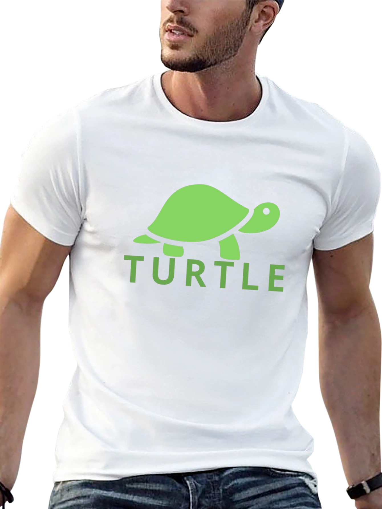 Turtle Graphic Tee - Black Cotton T-Shirt