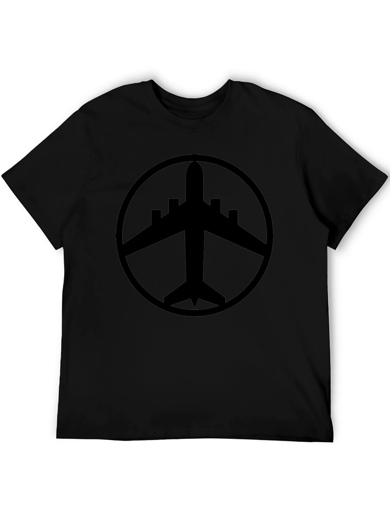 Airplane Symbol Black T-Shirt