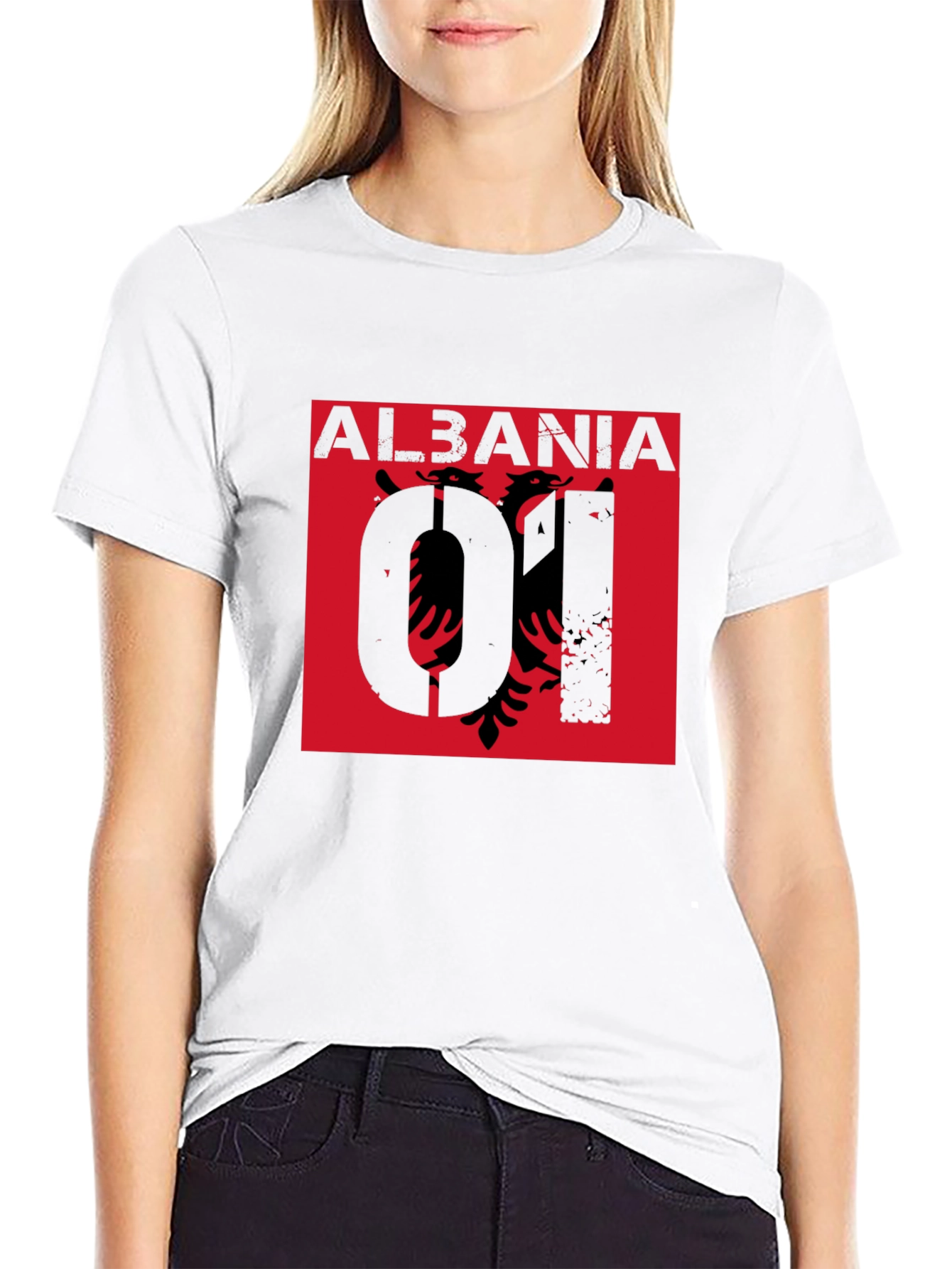 Albania Eagle Graphic Tee - Black Short Sleeve