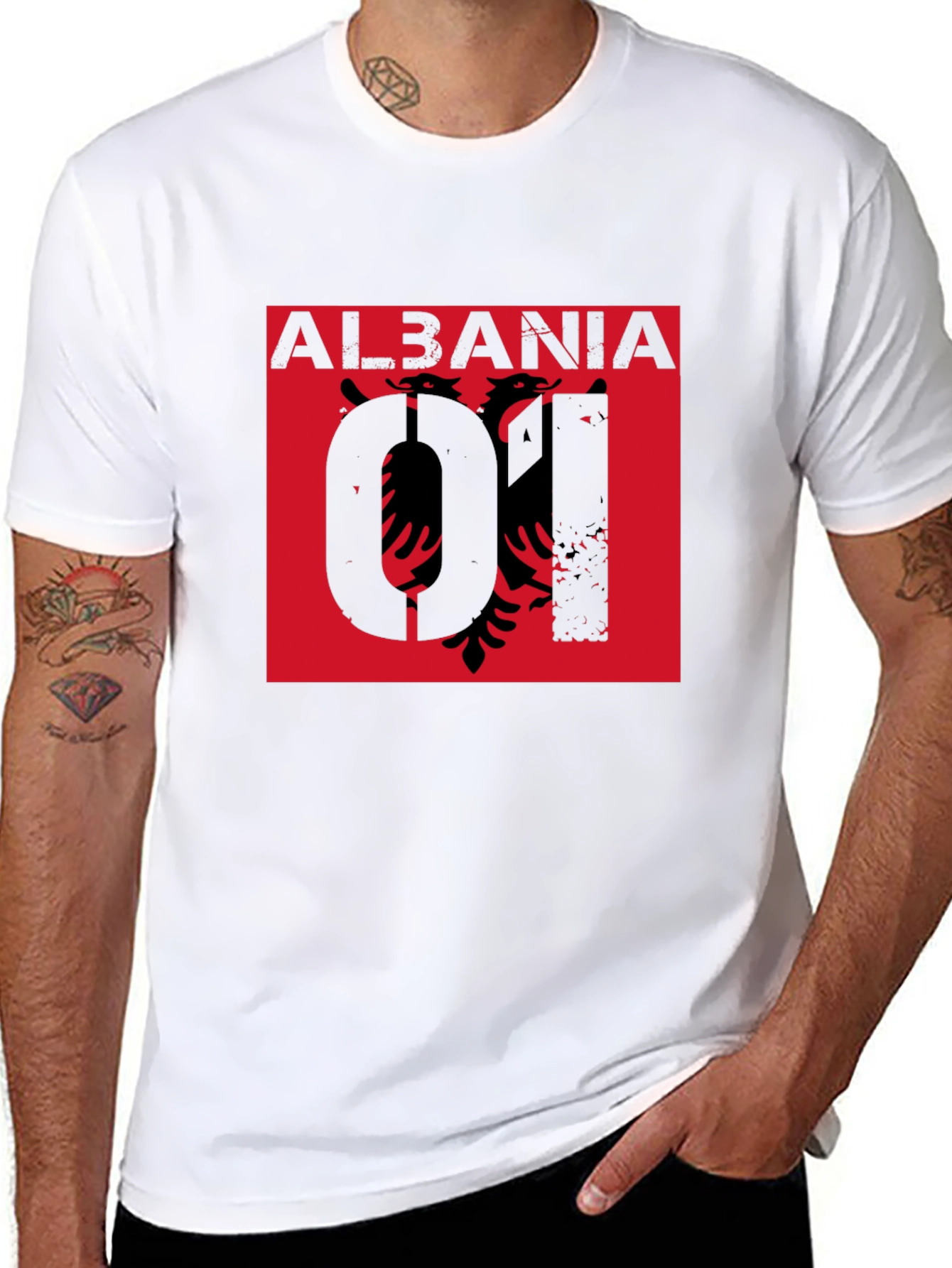 Albania Eagle Graphic Tee - Black Short Sleeve