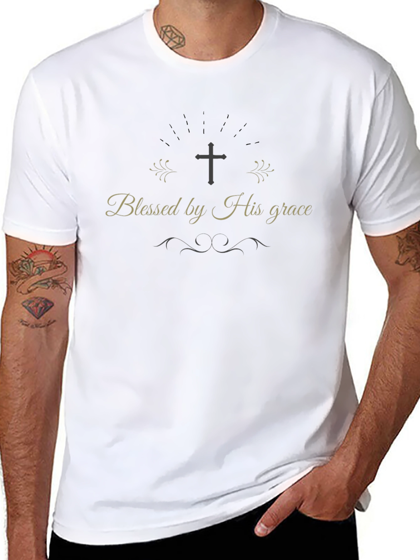 Blessed by His Grace Black T-Shirt