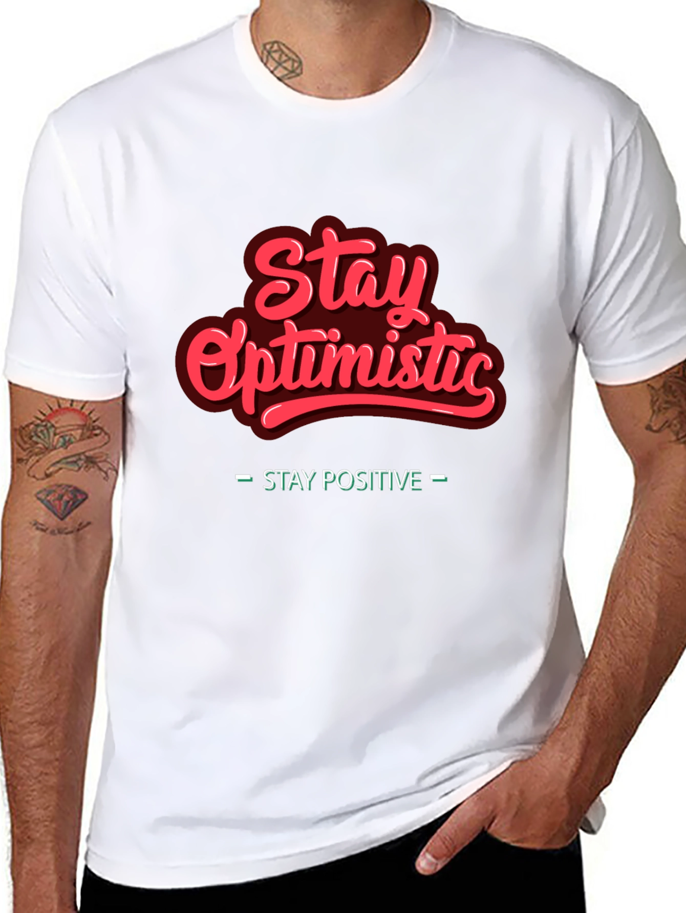 Stay Optimistic Graphic Tee - Positive Vibes T-Shirt