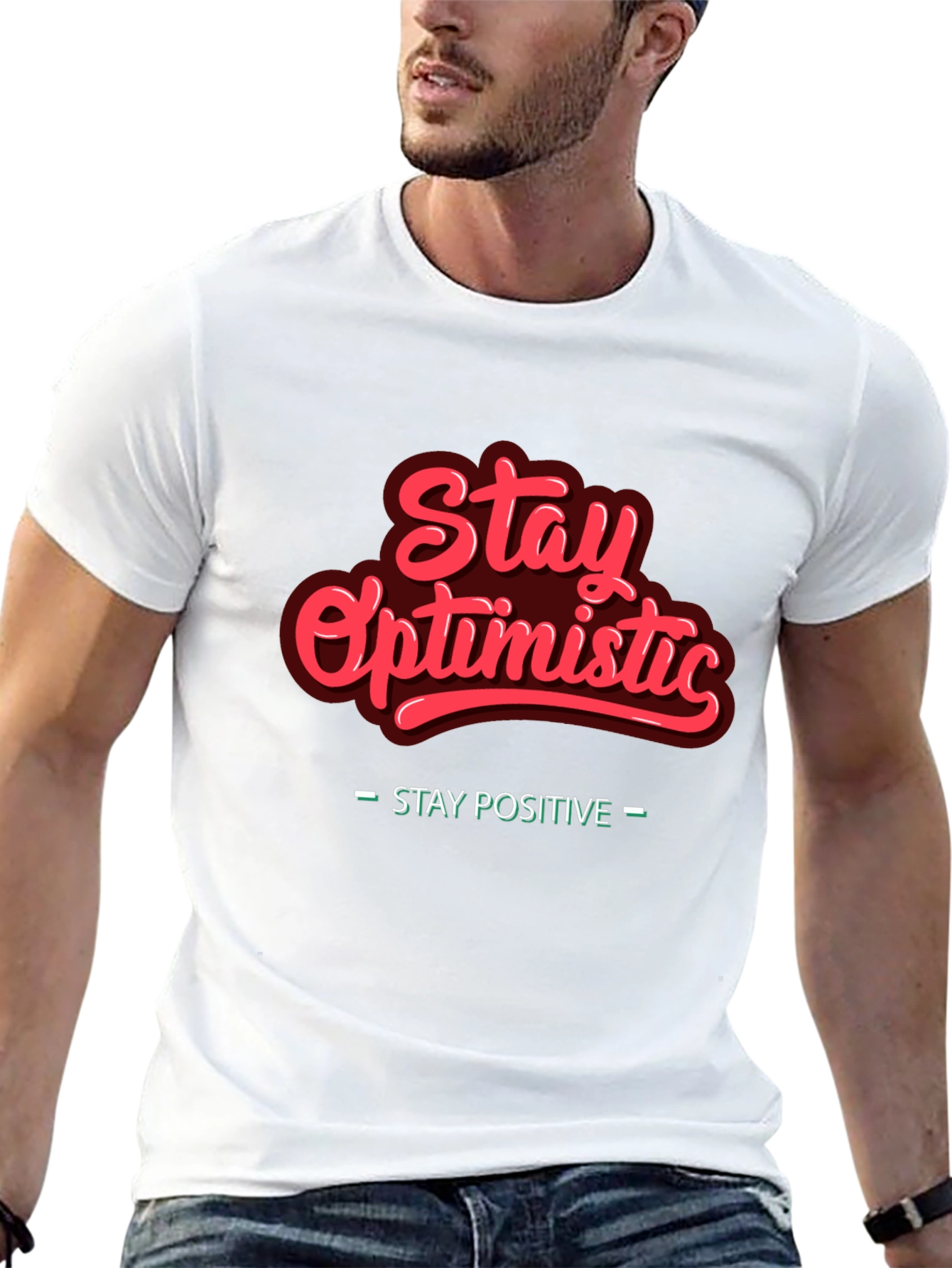 Stay Optimistic Graphic Tee - Positive Vibes T-Shirt