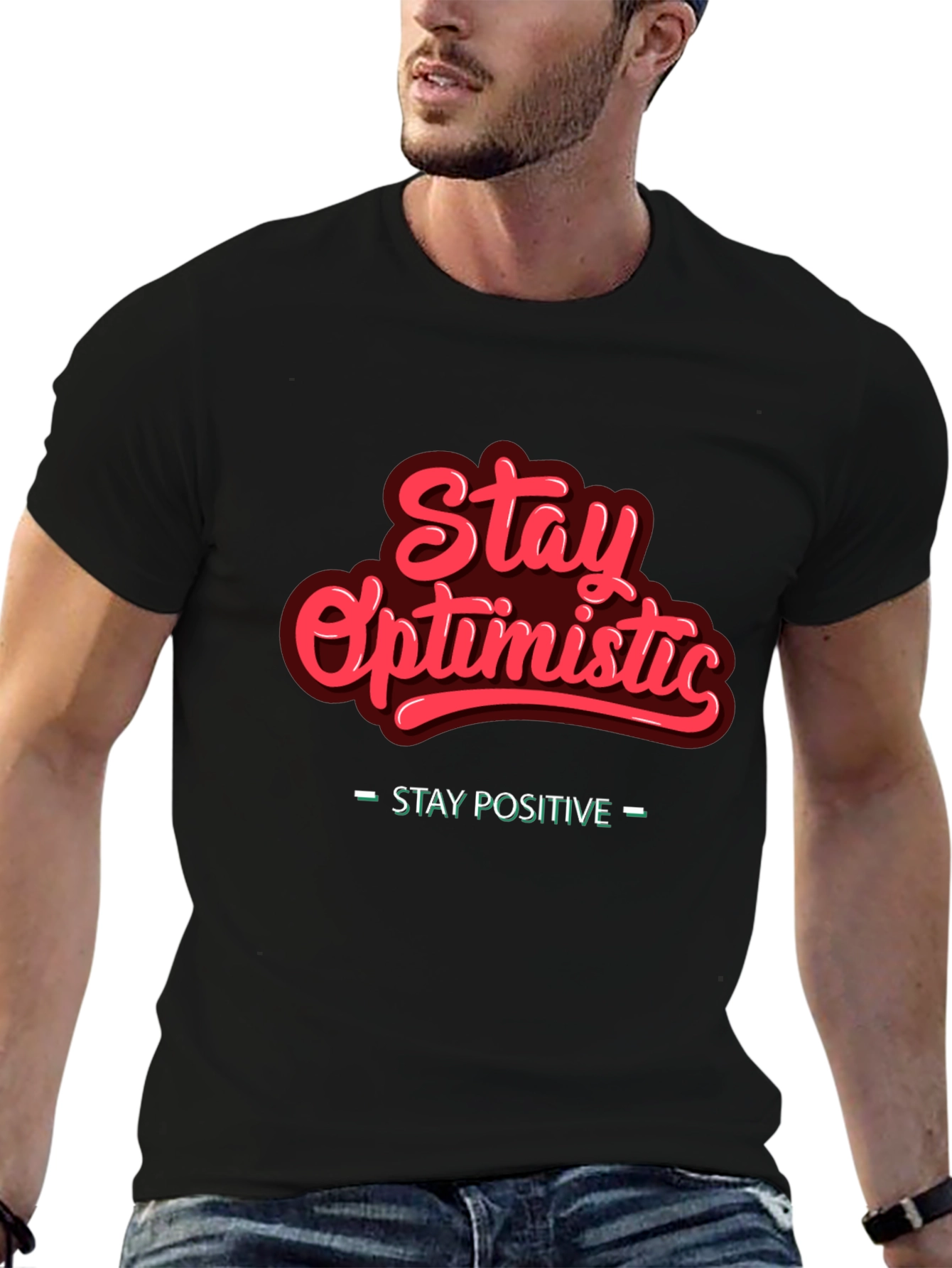 Stay Optimistic Graphic Tee - Positive Vibes T-Shirt