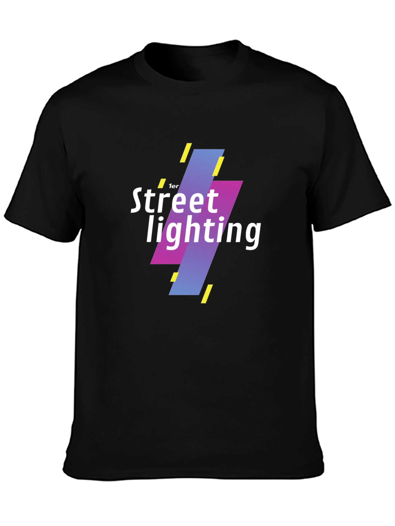Street Lighting Graphic Tee - Modern Black T-Shirt