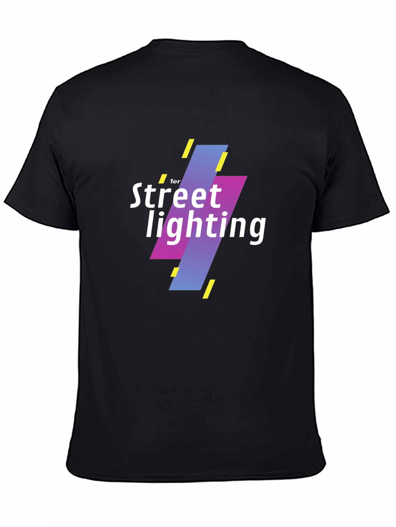 Street Lighting Graphic Tee - Modern Black T-Shirt