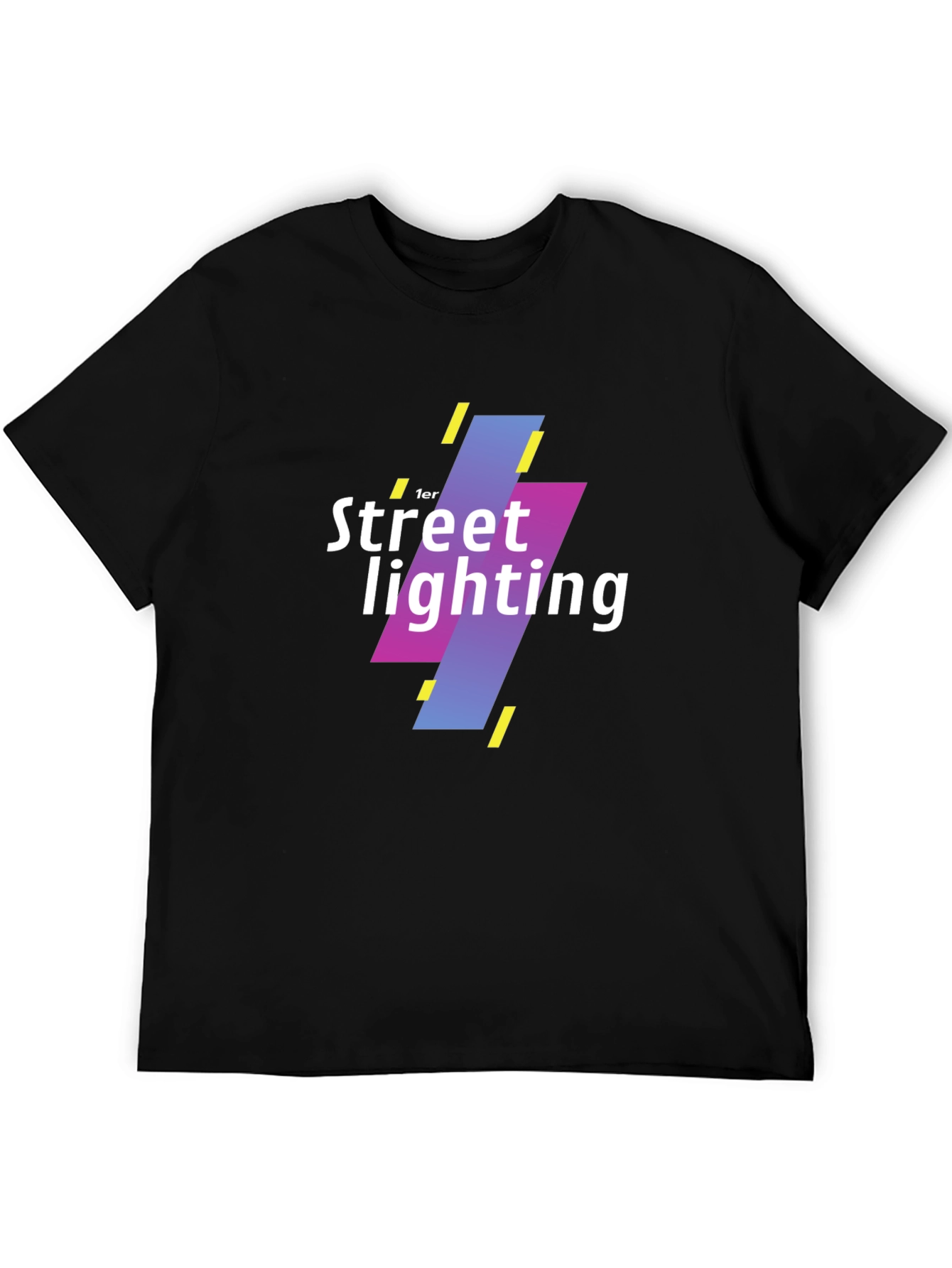 Street Lighting Graphic Tee - Modern Black T-Shirt