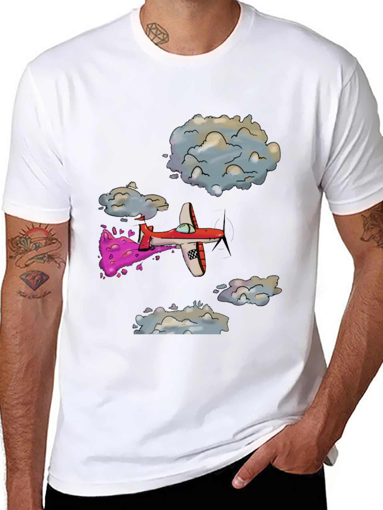 Cartoon Airplane Graphic Tee - Fly High in Style!