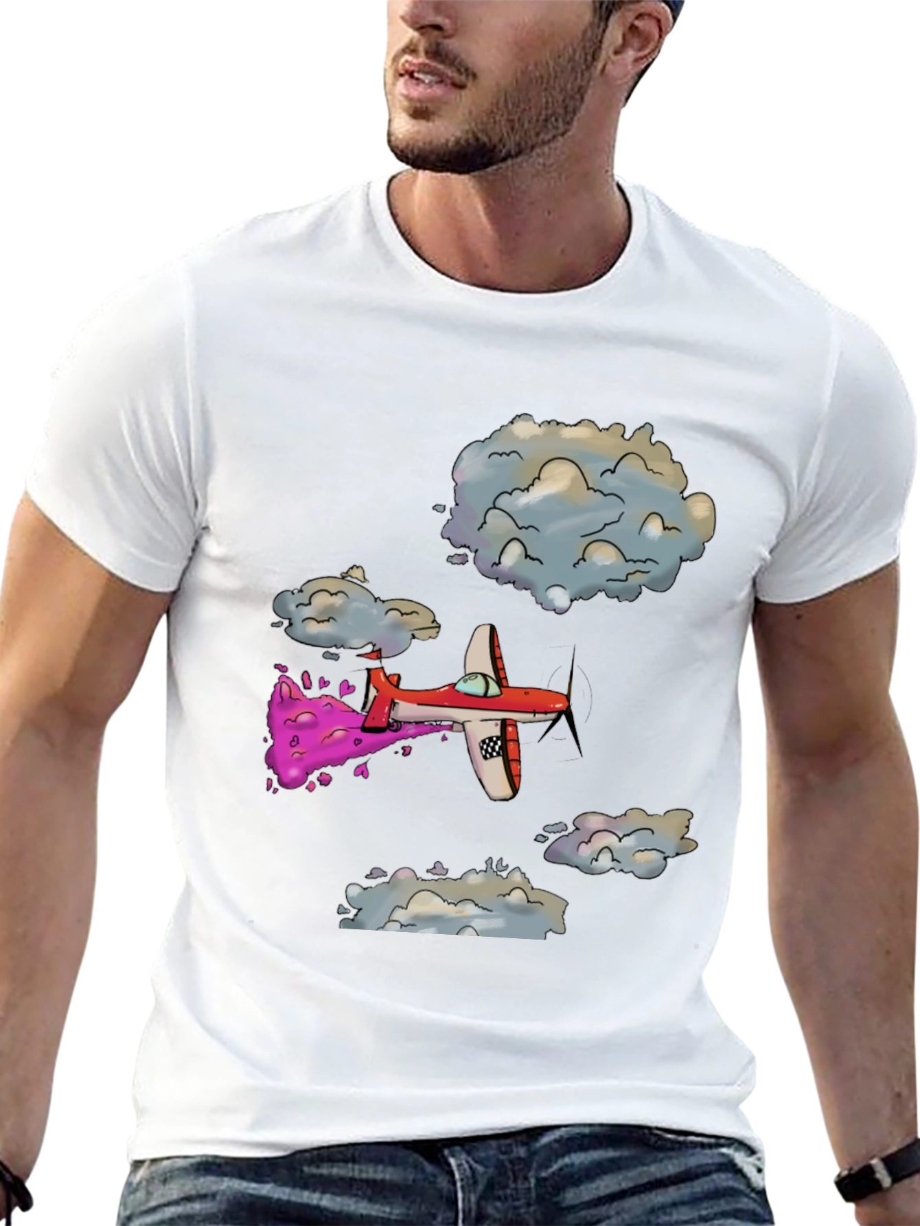 Cartoon Airplane Graphic Tee - Fly High in Style!