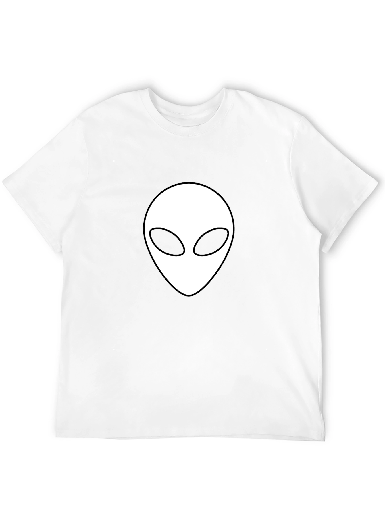 Alien Head Graphic Tee - Black Cotton T-Shirt