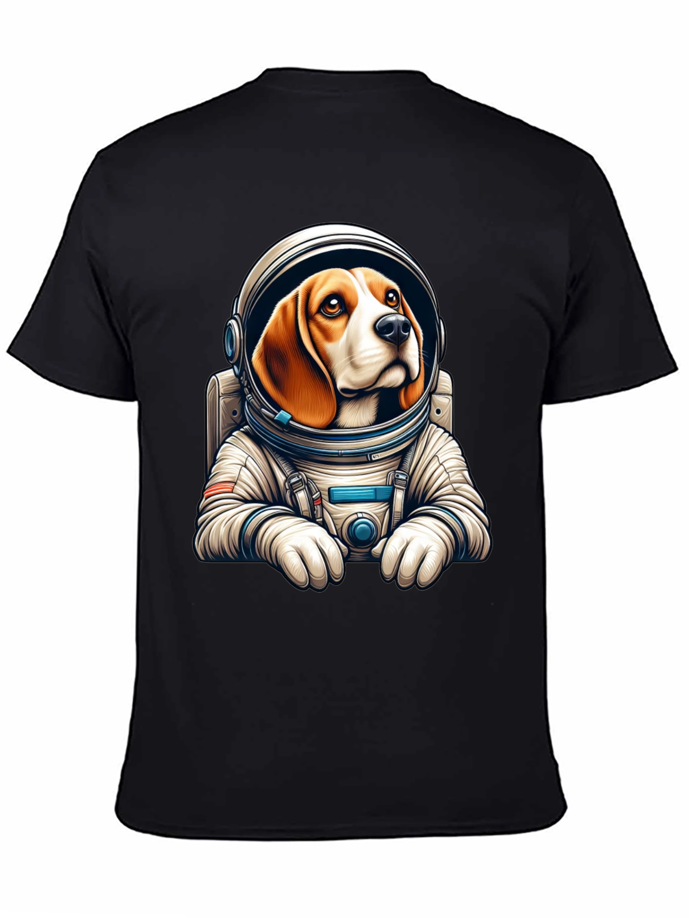 Astronaut Beagle Black T-Shirt