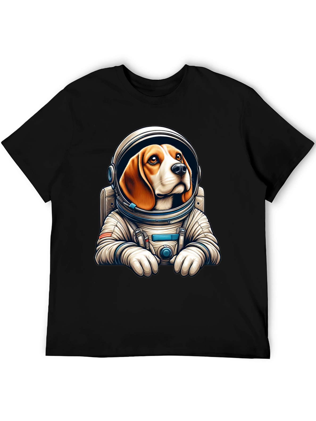Astronaut Beagle Black T-Shirt