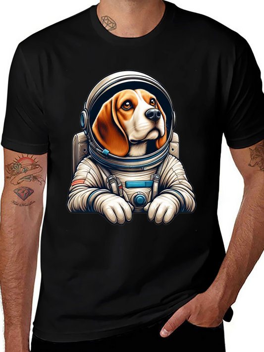 Astronaut Beagle Black T-Shirt