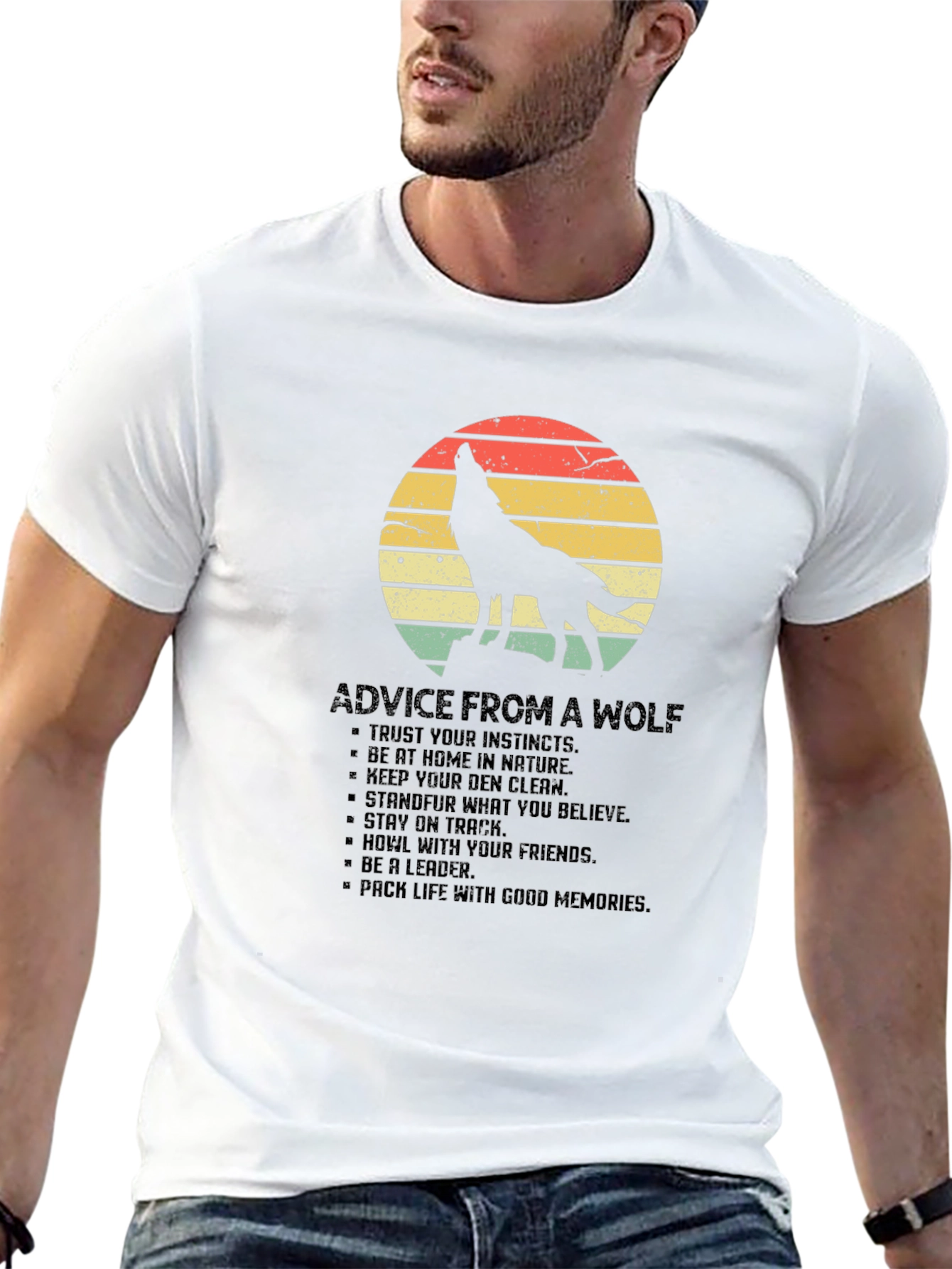 Wolf Advice Graphic Tee - Mens Black T-Shirt