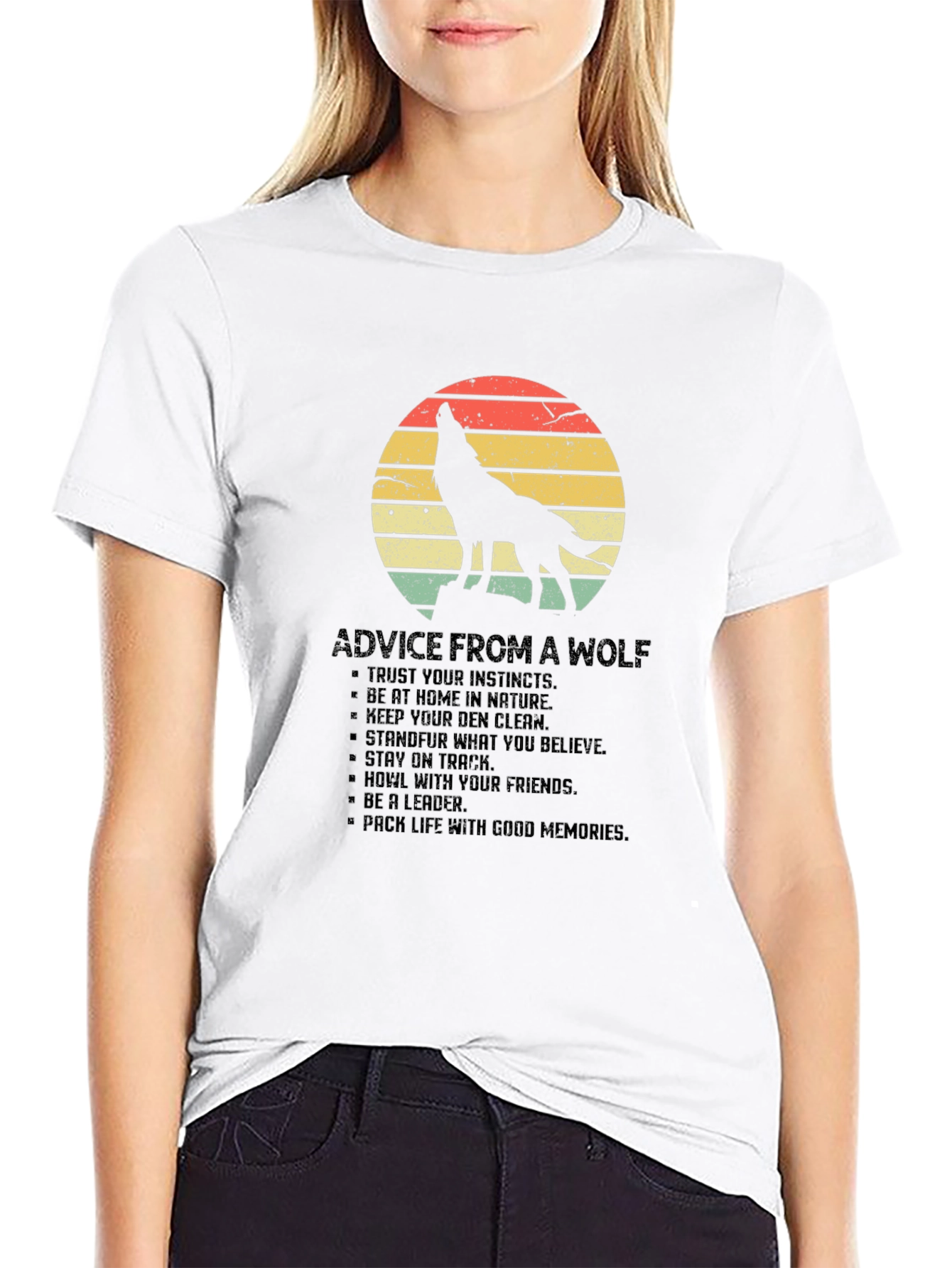 Wolf Advice Graphic Tee - Mens Black T-Shirt