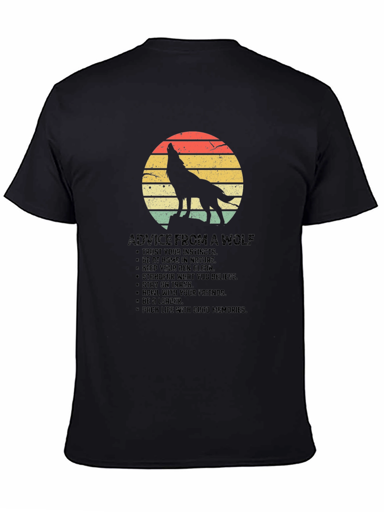 Wolf Advice Graphic Tee - Mens Black T-Shirt