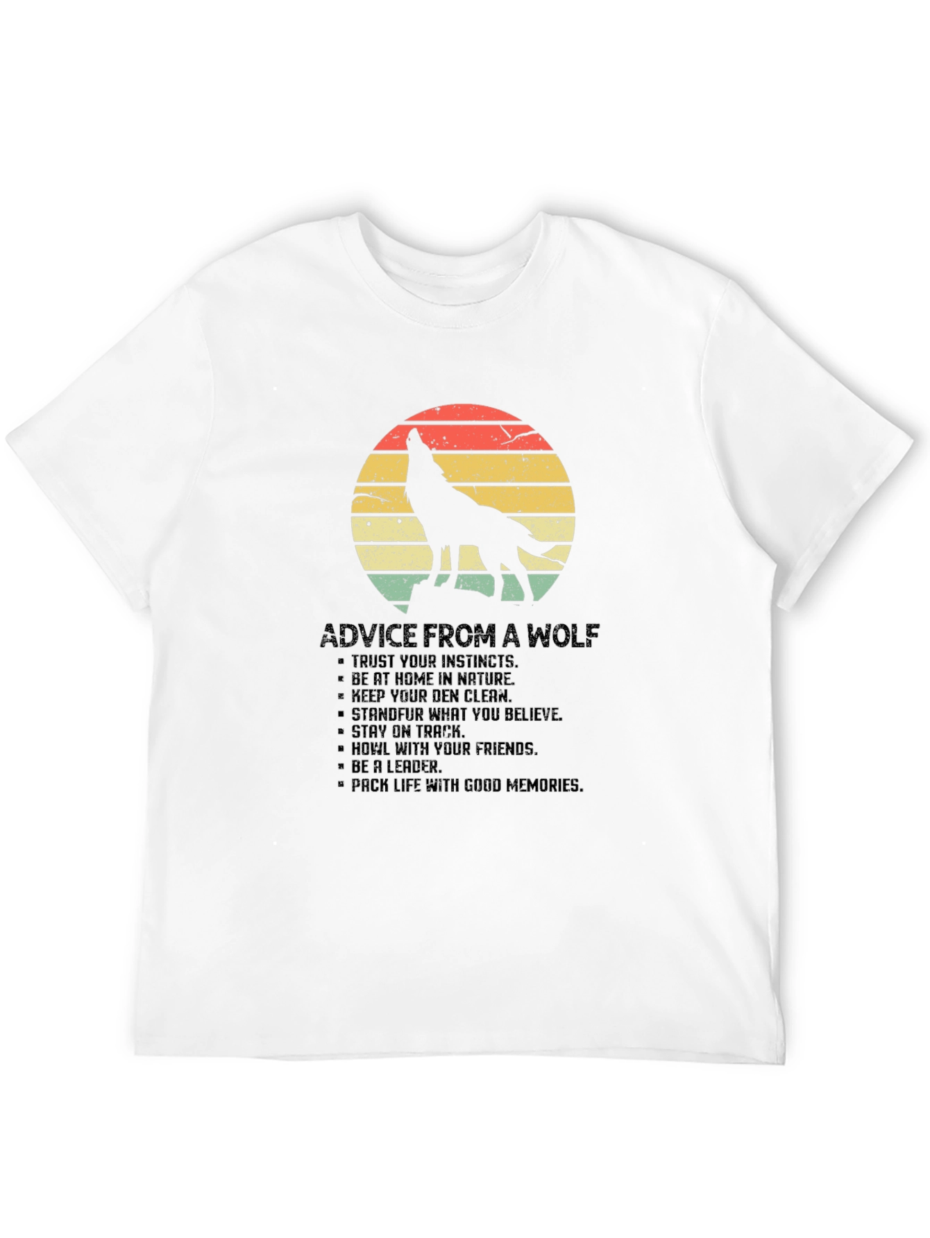 Wolf Advice Graphic Tee - Mens Black T-Shirt