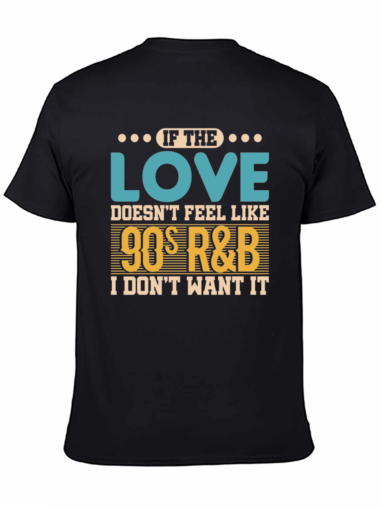 90s R&B Music Lover Black T-Shirt