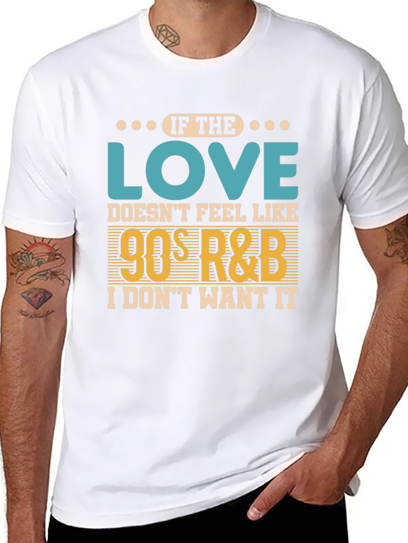 90s R&B Music Lover Black T-Shirt