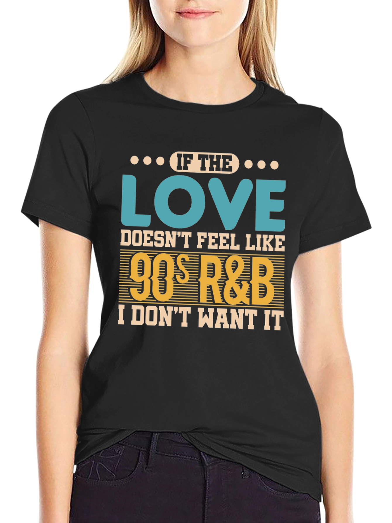 90s R&B Music Lover Black T-Shirt