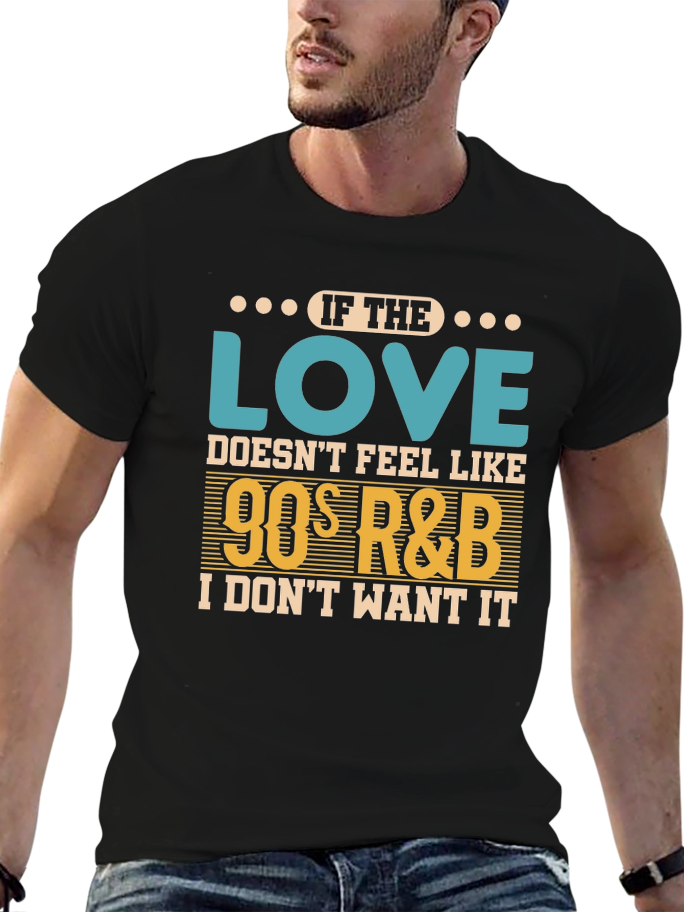 90s R&B Music Lover Black T-Shirt