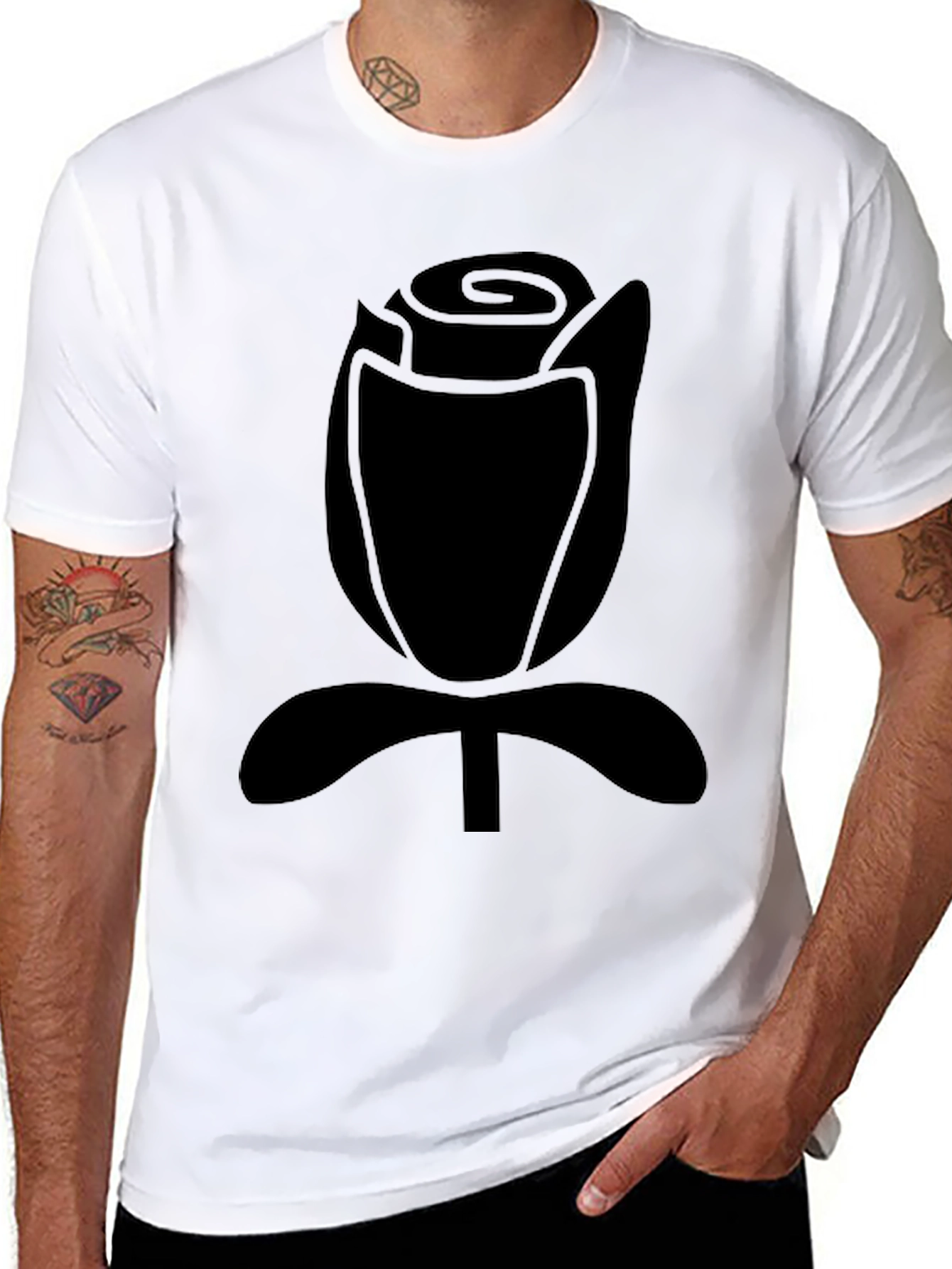 Black Rose Graphic Tee - Stylish & Comfortable