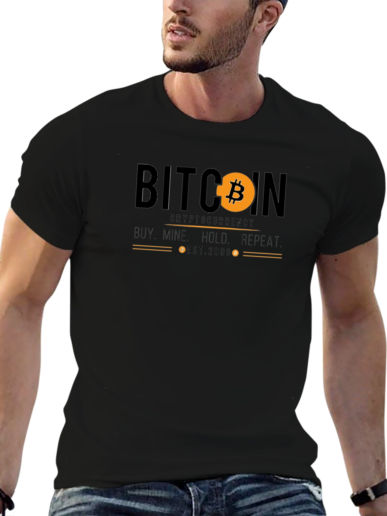 Bitcoin Cryptocurrency Graphic T-Shirt