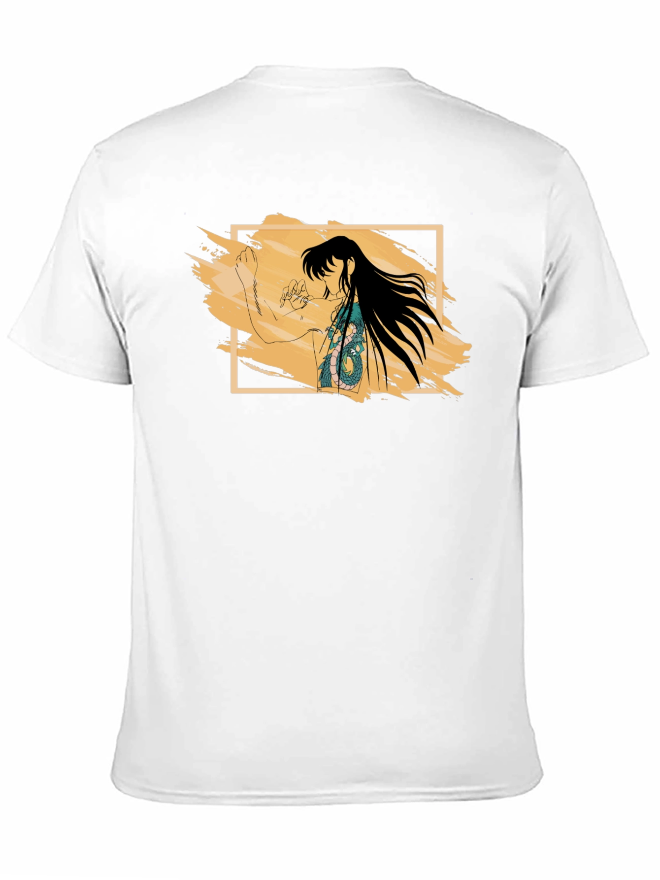 Anime Dragon Tattoo Graphic Black T-Shirt