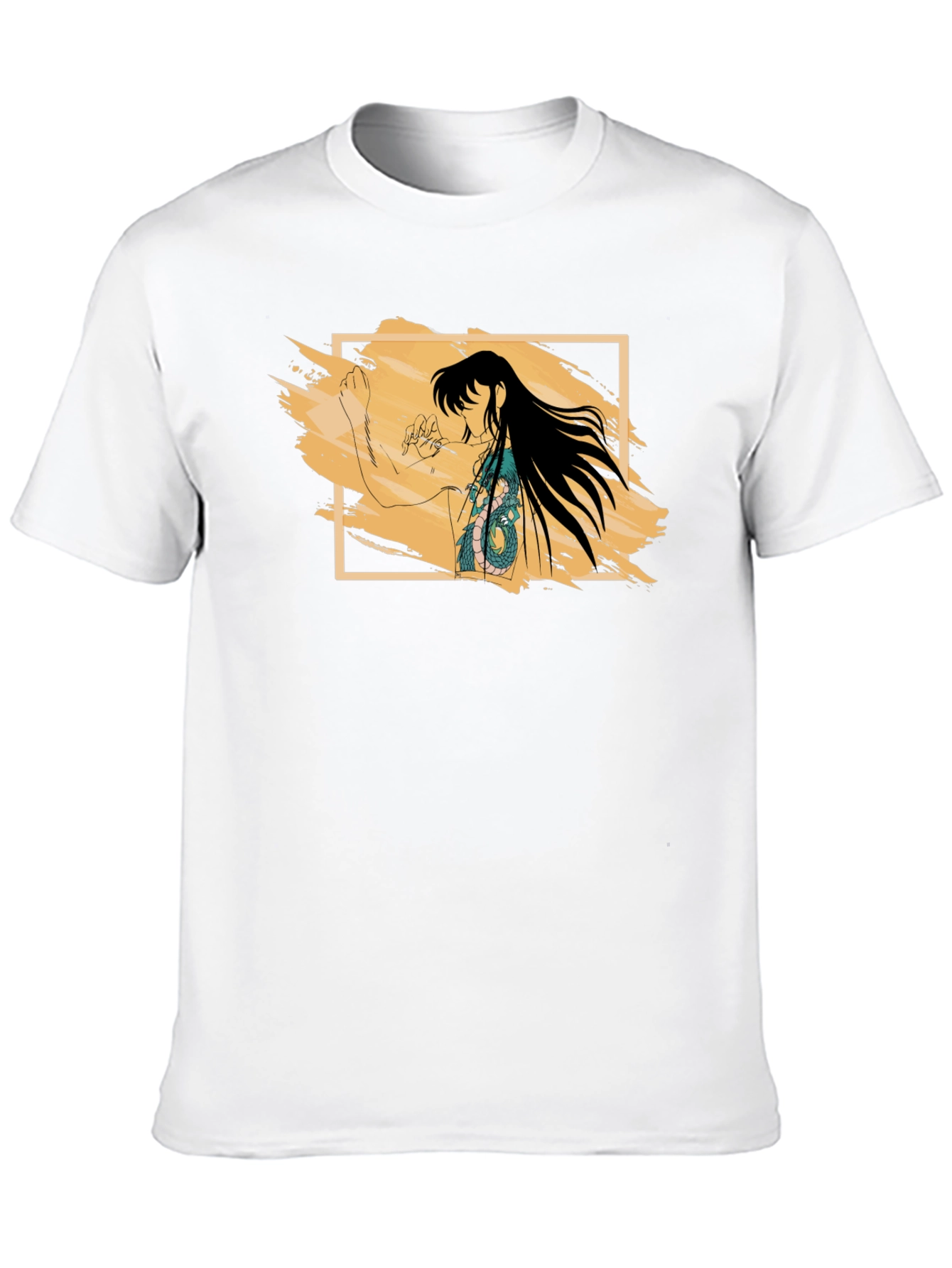 Anime Dragon Tattoo Graphic Black T-Shirt
