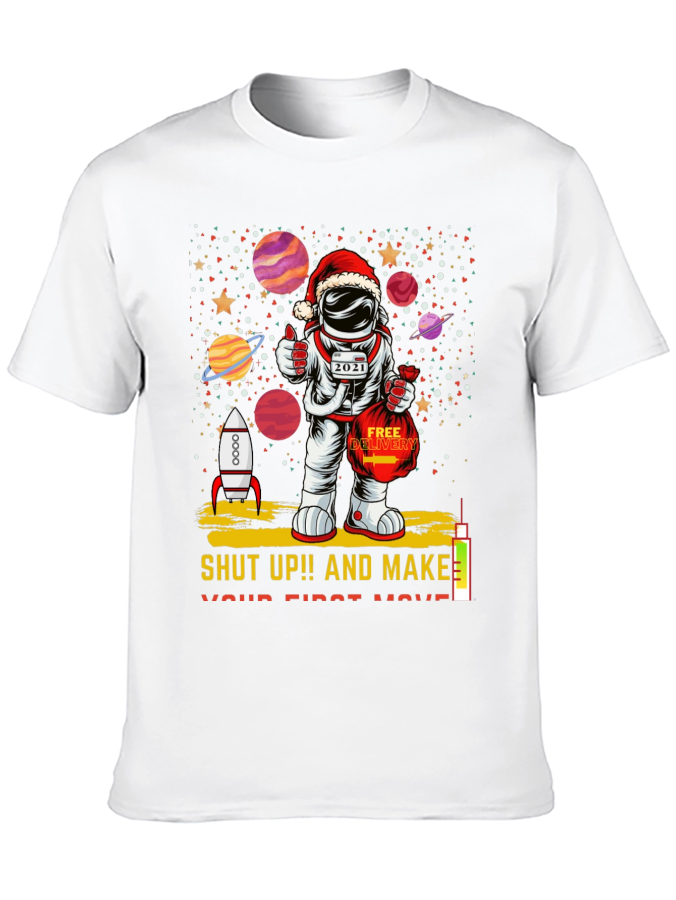 Astronaut Santa T-Shirt: Holiday Space Gift