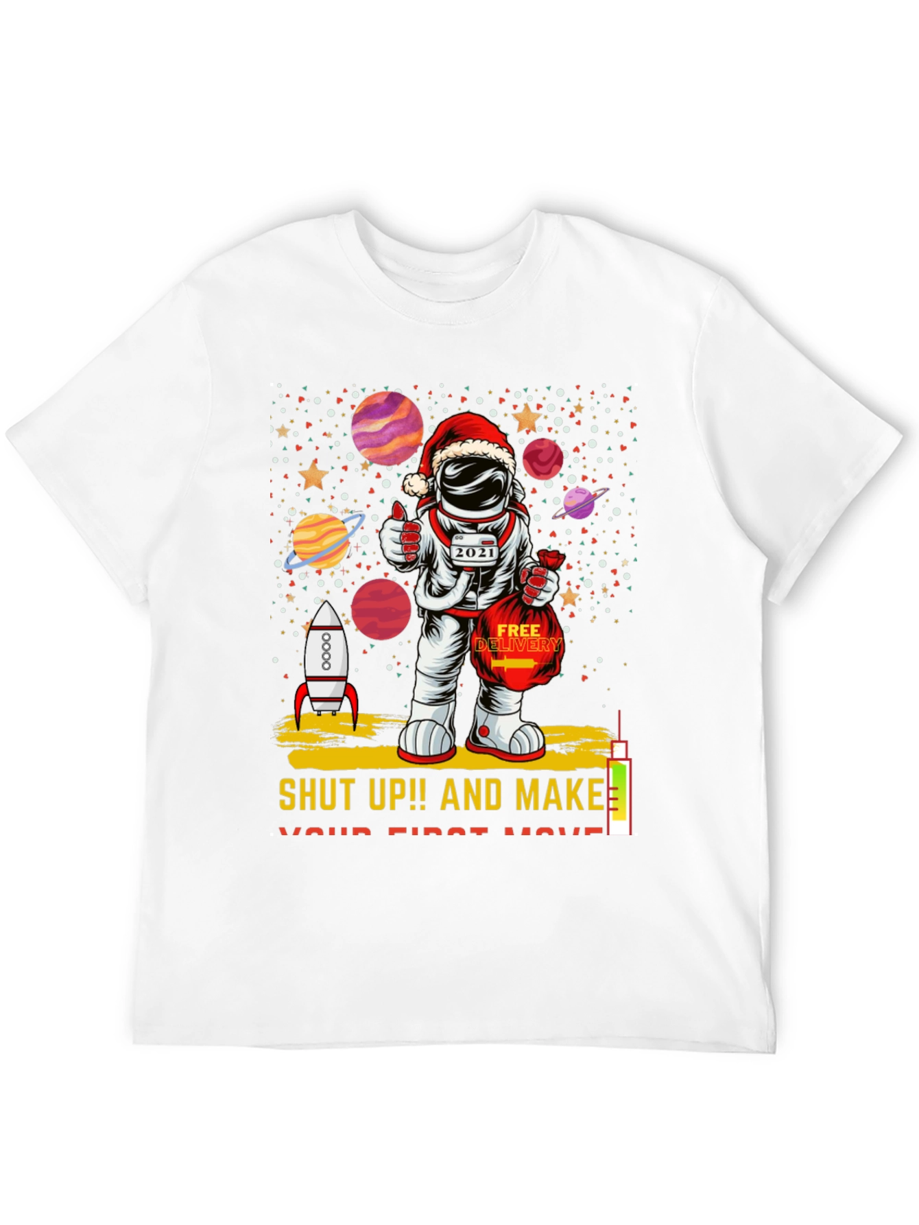 Astronaut Santa T-Shirt: Holiday Space Gift