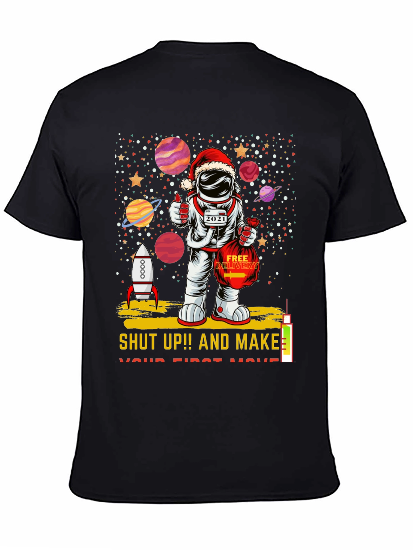 Astronaut Santa T-Shirt: Holiday Space Gift