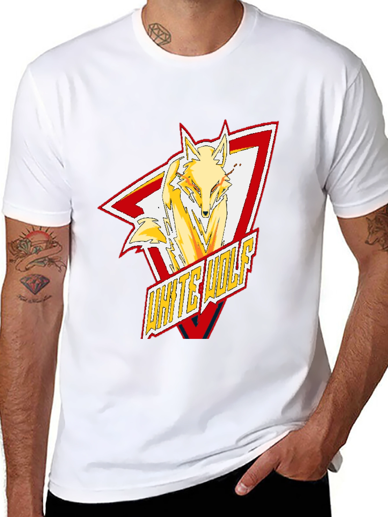 White Wolf Graphic T-Shirt - Trendy & Stylish