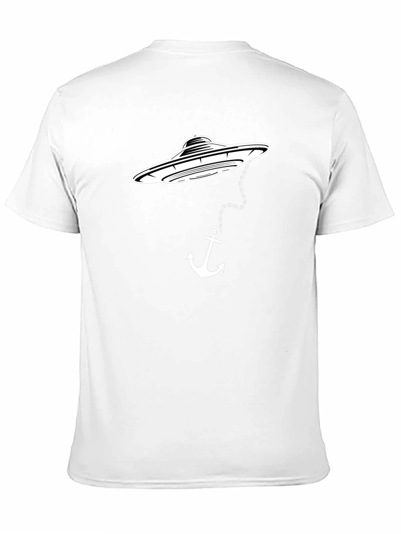 UFO Anchor Graphic Tee - Black Cotton T-Shirt