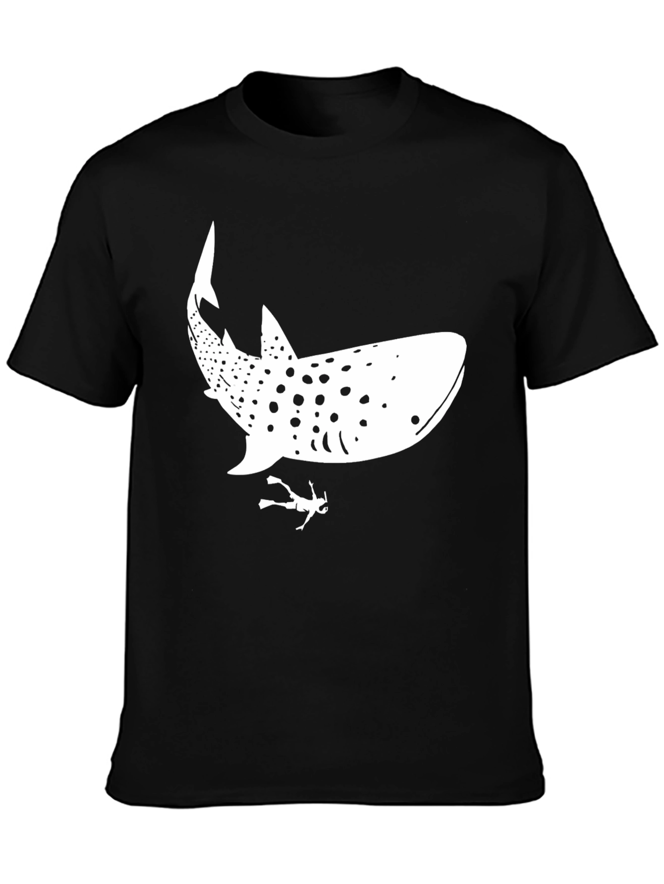 Whale Shark Diver Graphic T-Shirt - Black