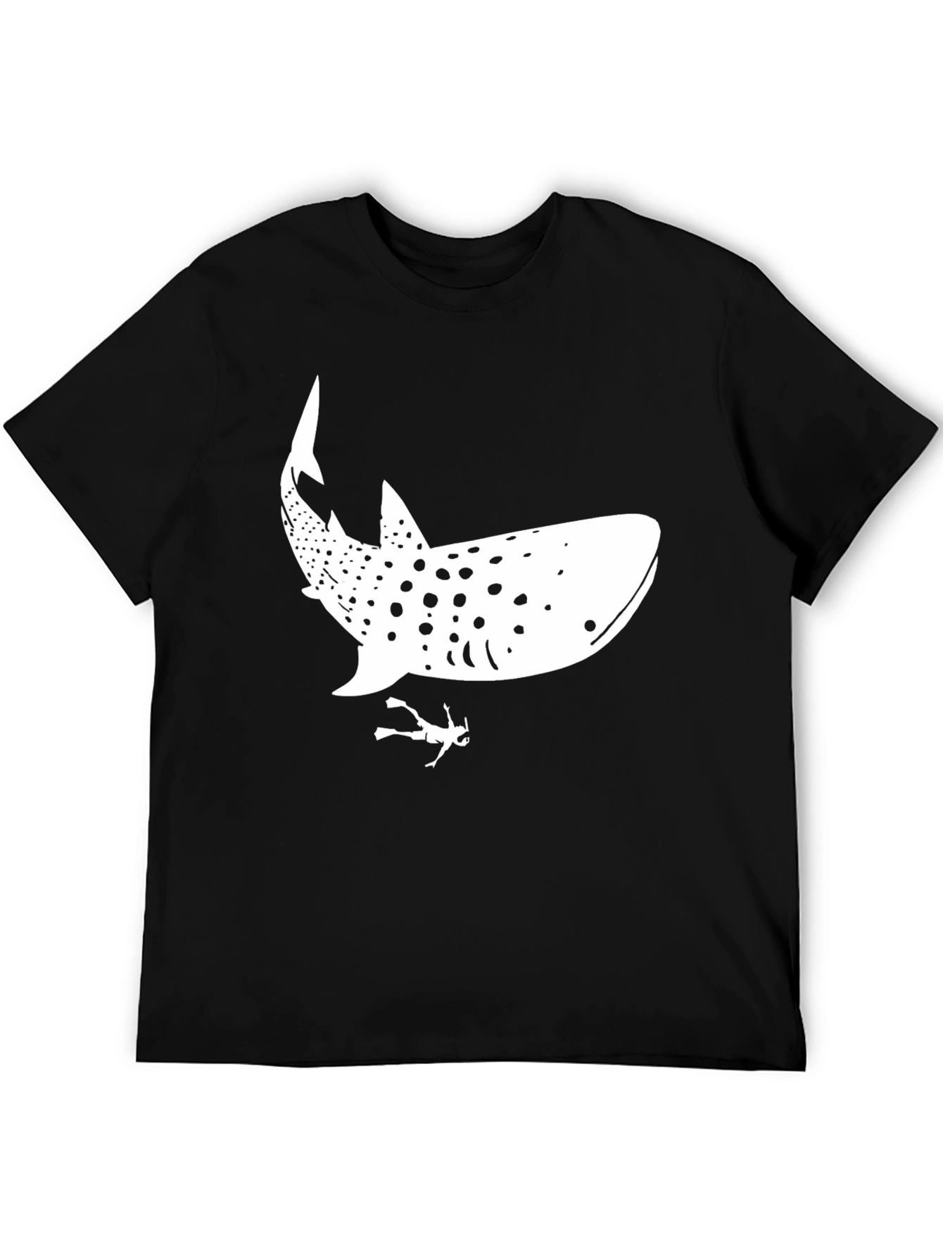 Whale Shark Diver Graphic T-Shirt - Black