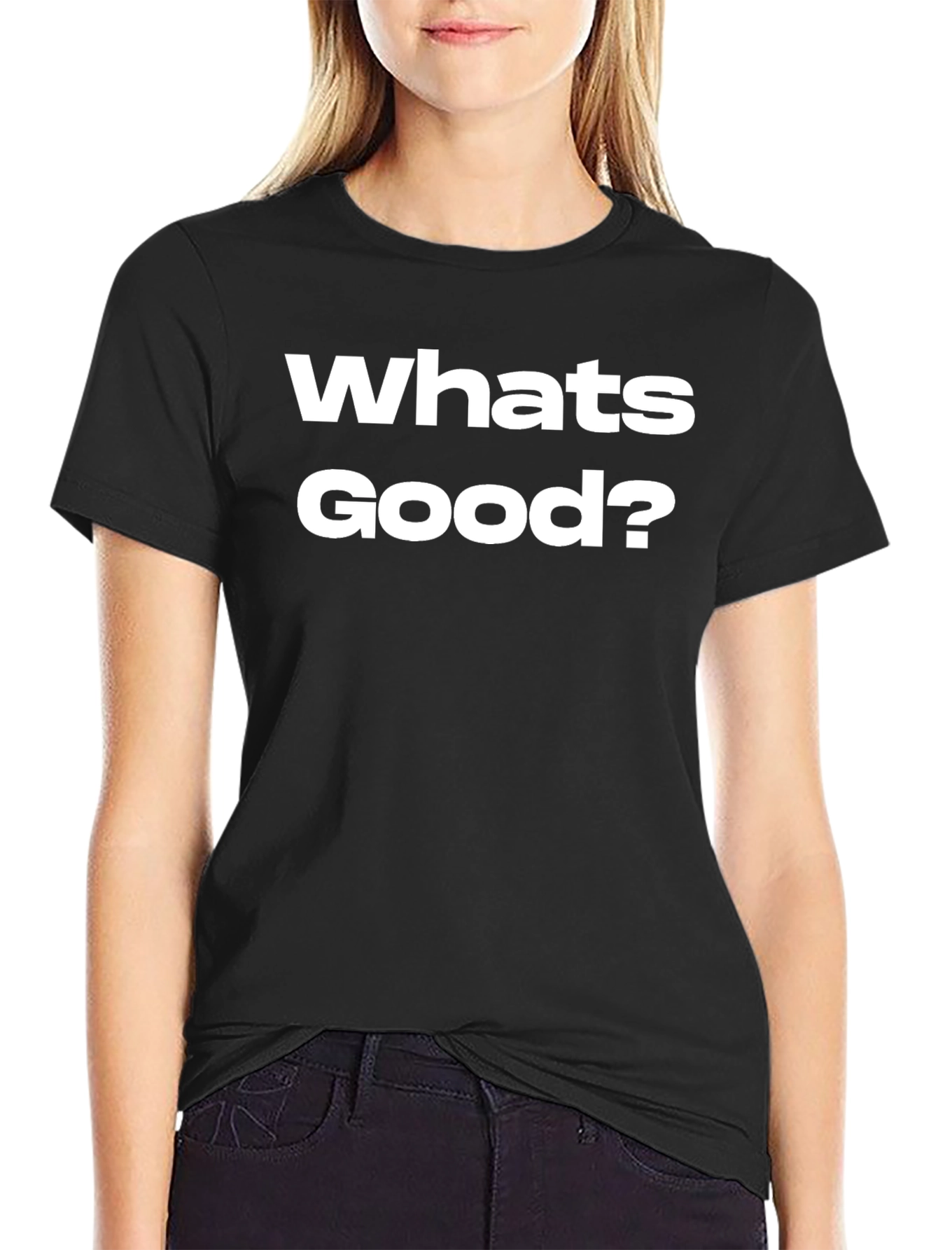 Whats Good? Graphic Tee - Black Cotton T-Shirt